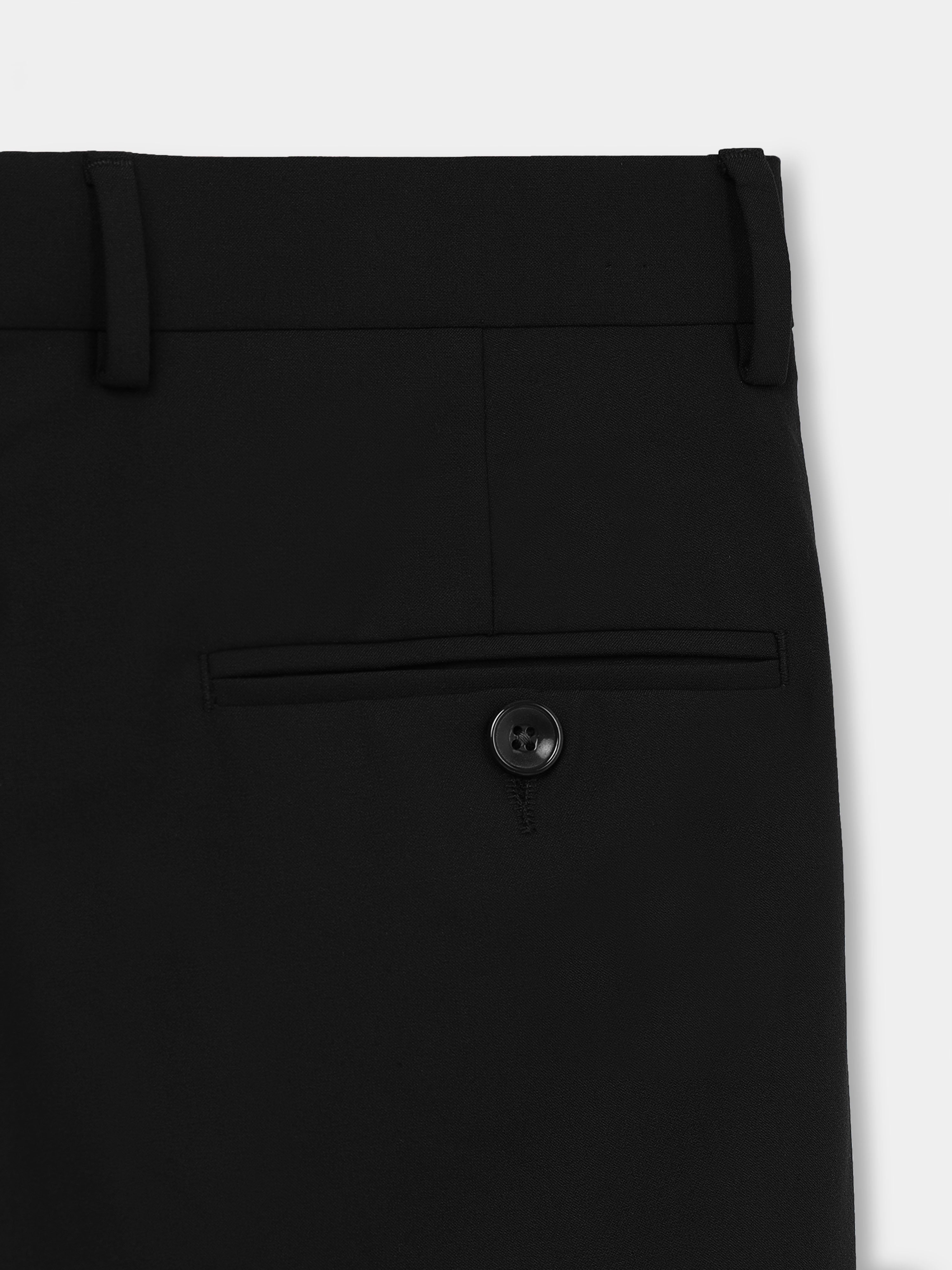 BLACK 4 WAY STRETCH VISCOSE BLEND FORMAL PANT