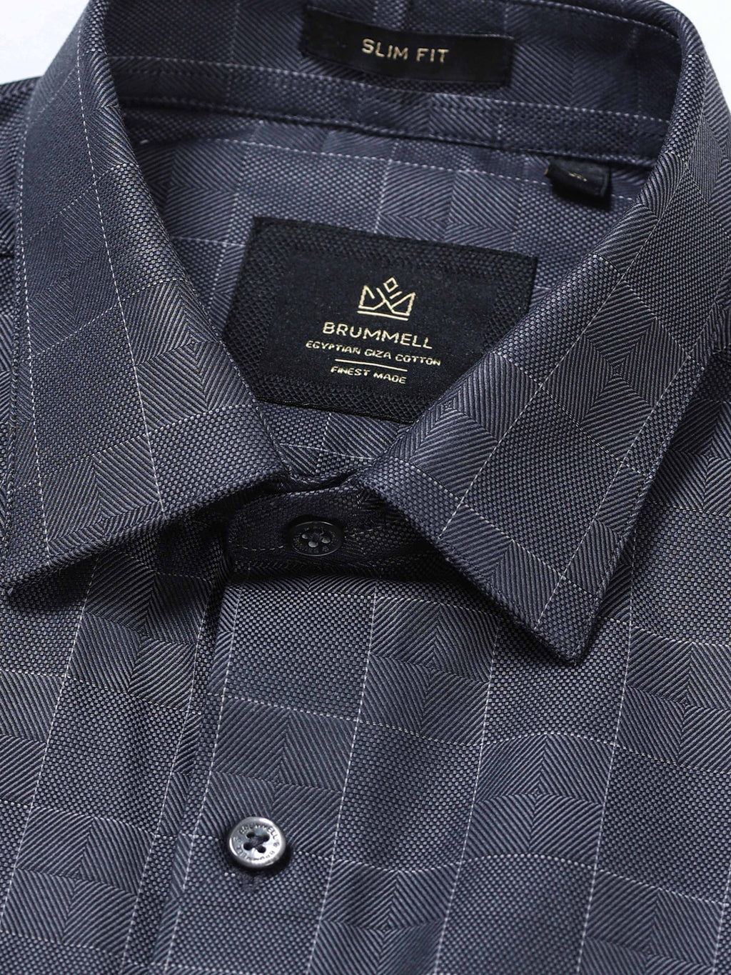 Iron Grey Diamond Matrix Jacquard Shirt