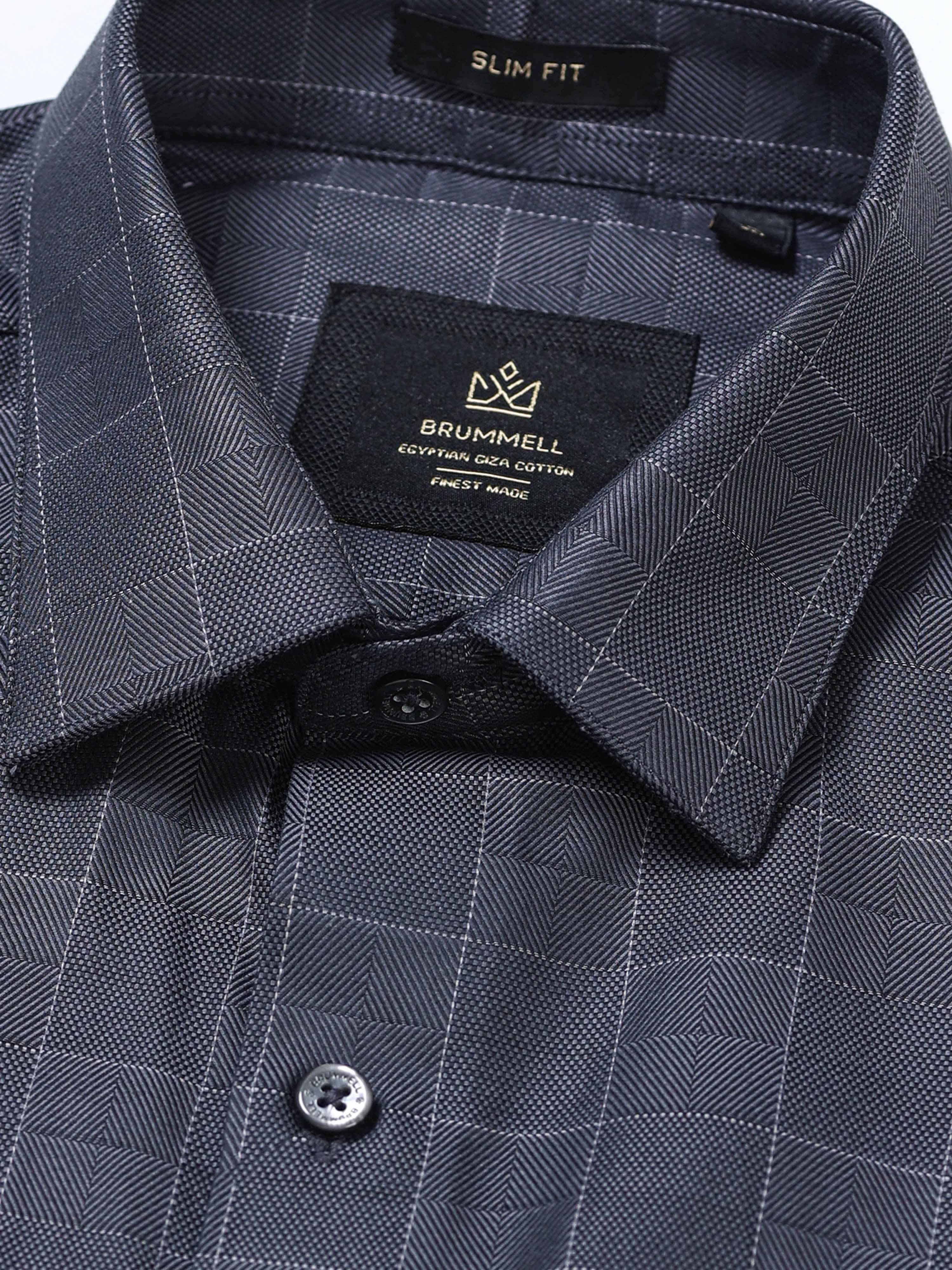 Iron Grey Diamond Matrix Jacquard Shirt