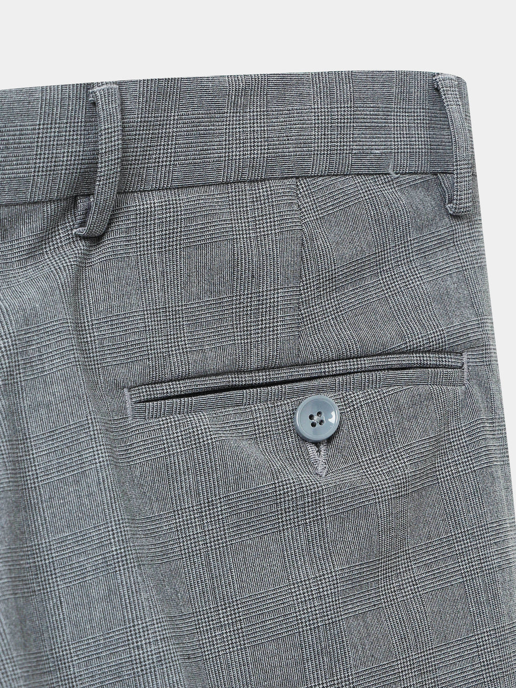 GREY CHECK 4 WAY STRETCH VISCOSE BLEND FORMAL PANT