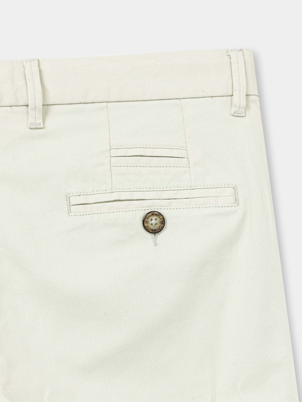 ECRU DOBBIES COTTON LYCRA BLEND TROUSER