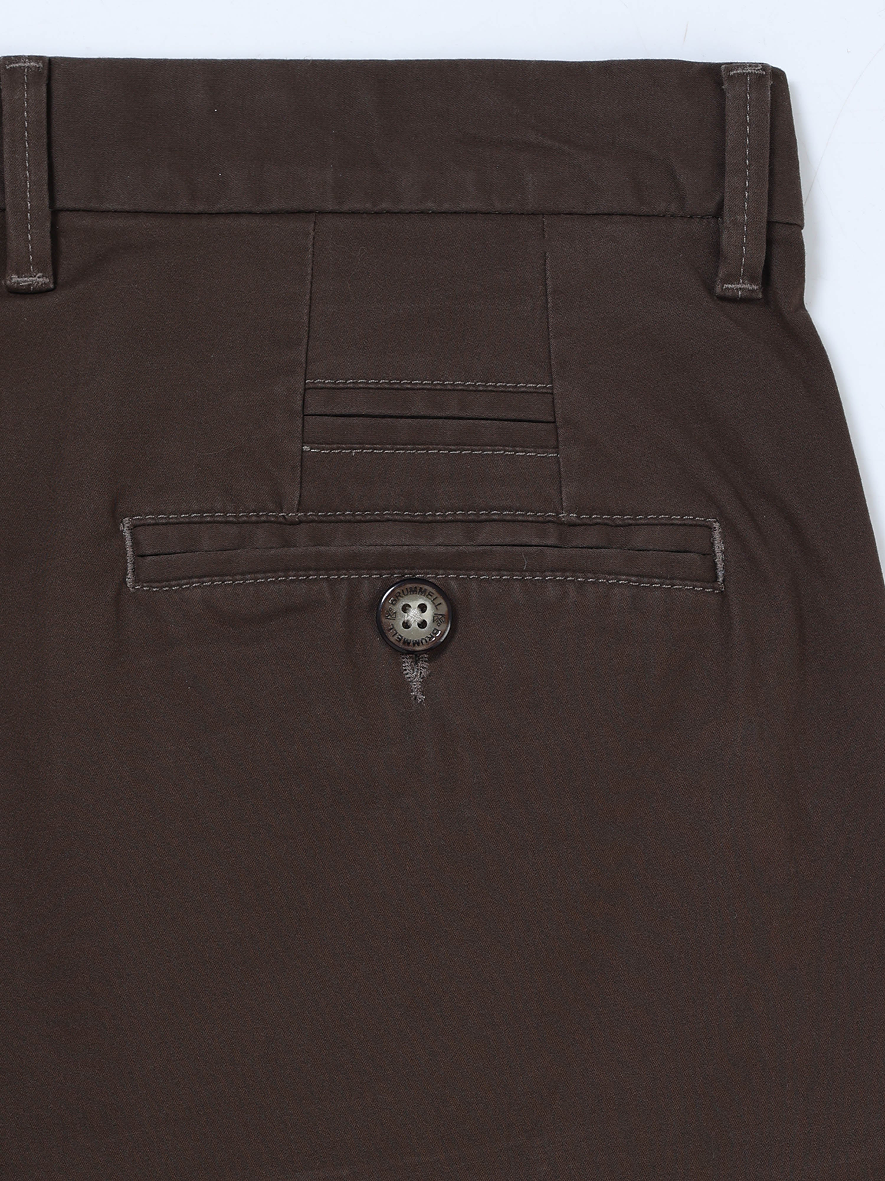 DARK BROWN CONVERSE COTTON LYCRA STRECTH TROUSERS