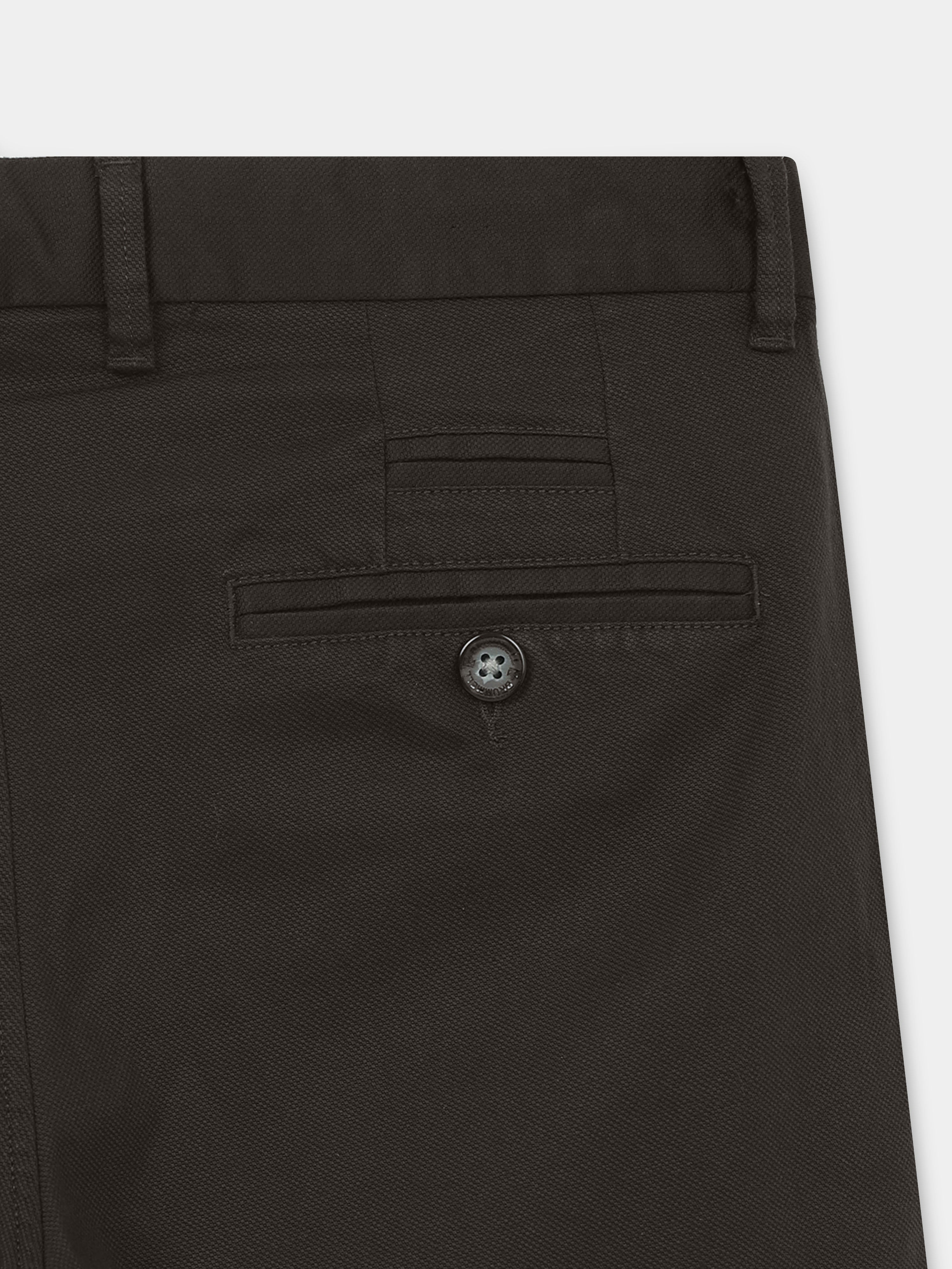 DARK OLIVE DOBBIES COTTON LYCRA BLEND TROUSER