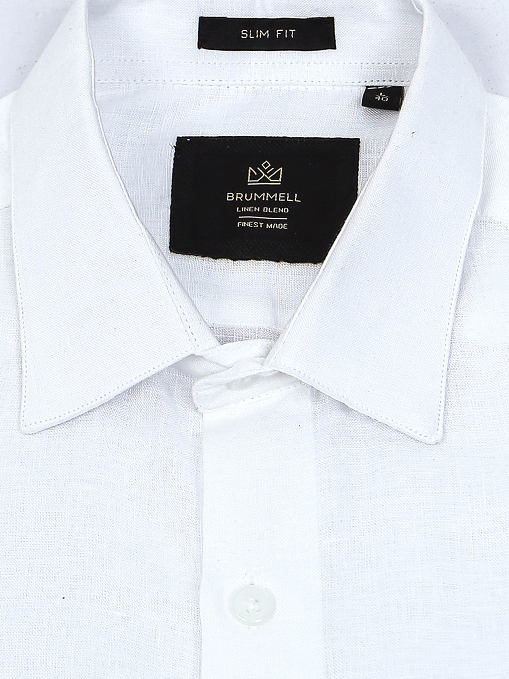 Arctic Breeze White Linen Solid Shirt