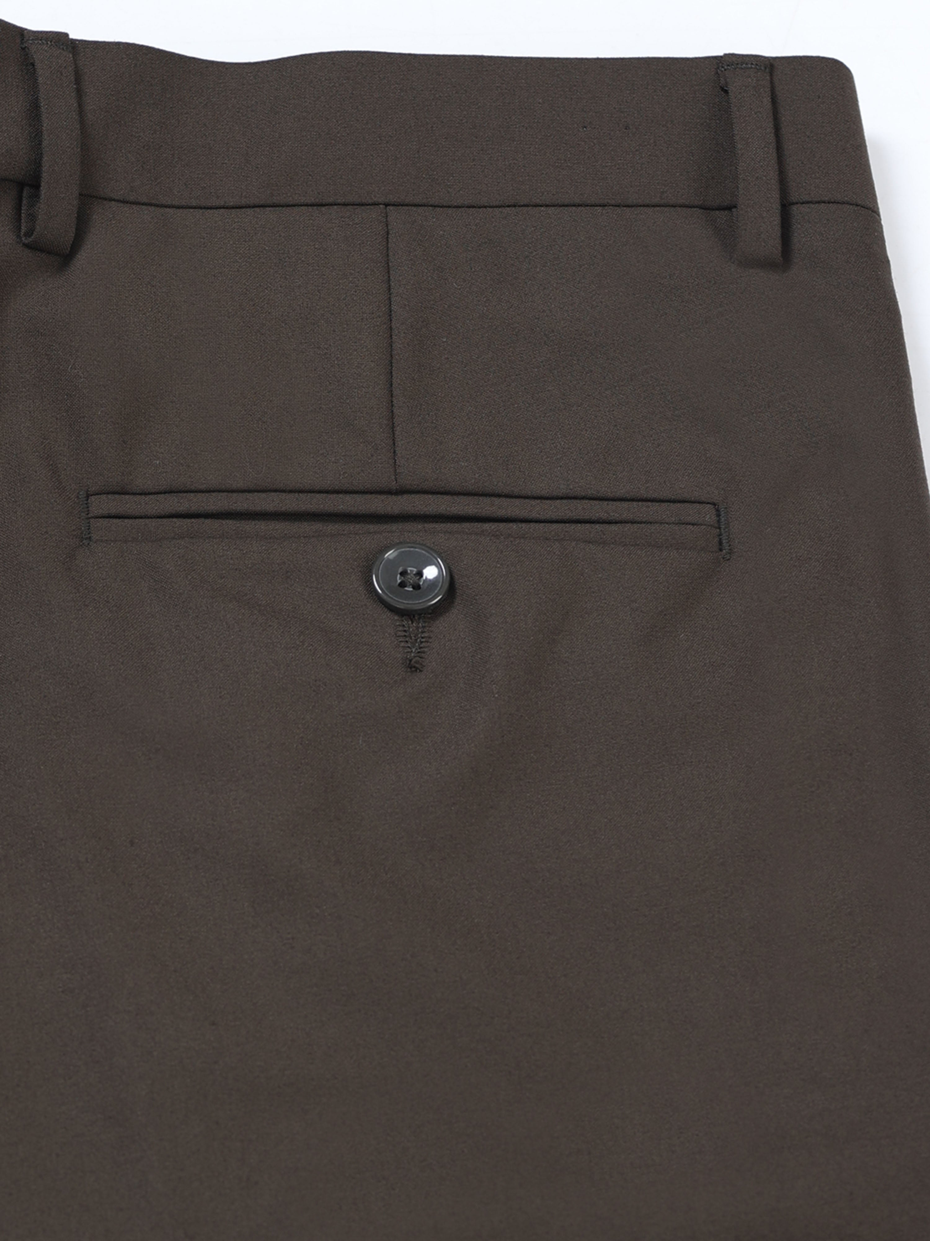 COFFEE BROWN 4 WAY STRETCH VISCOSE BLEND FORMAL PANT