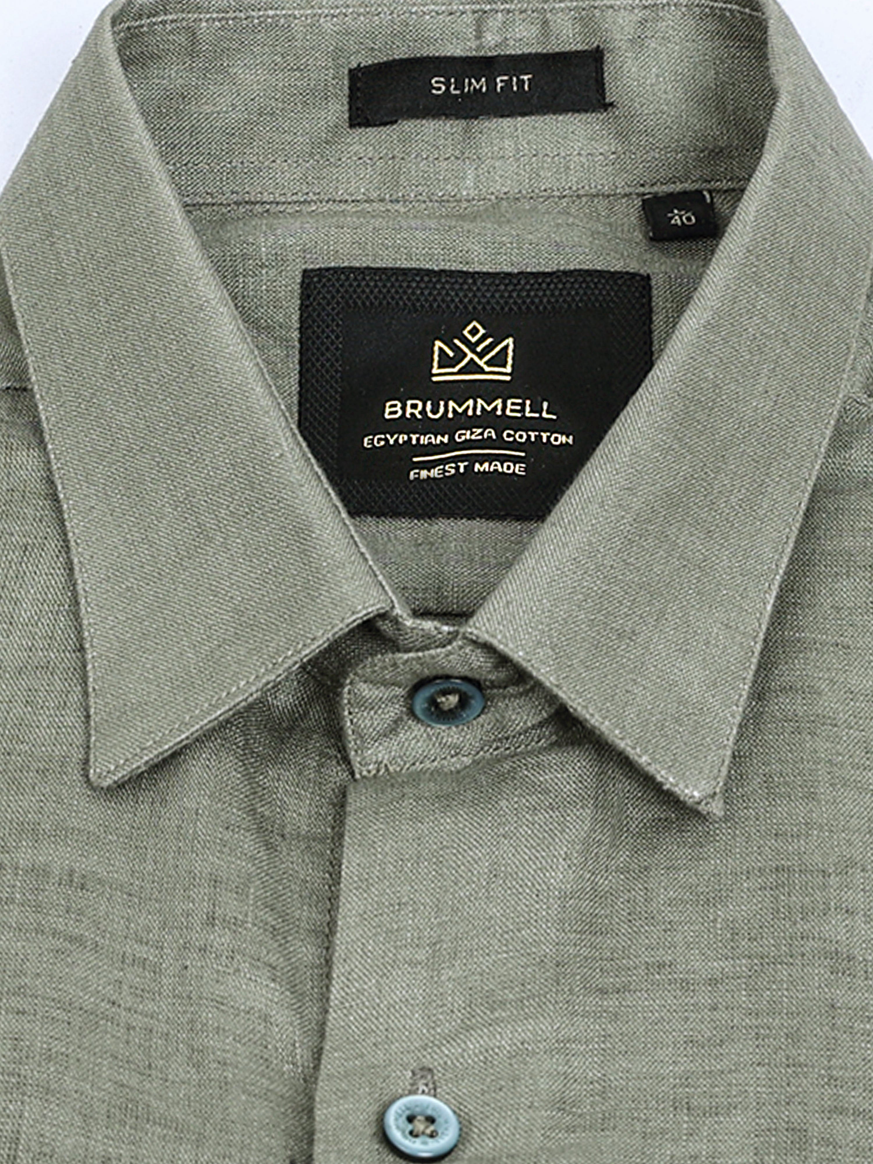 Rustic Olive Essential Linen Solid Shirt