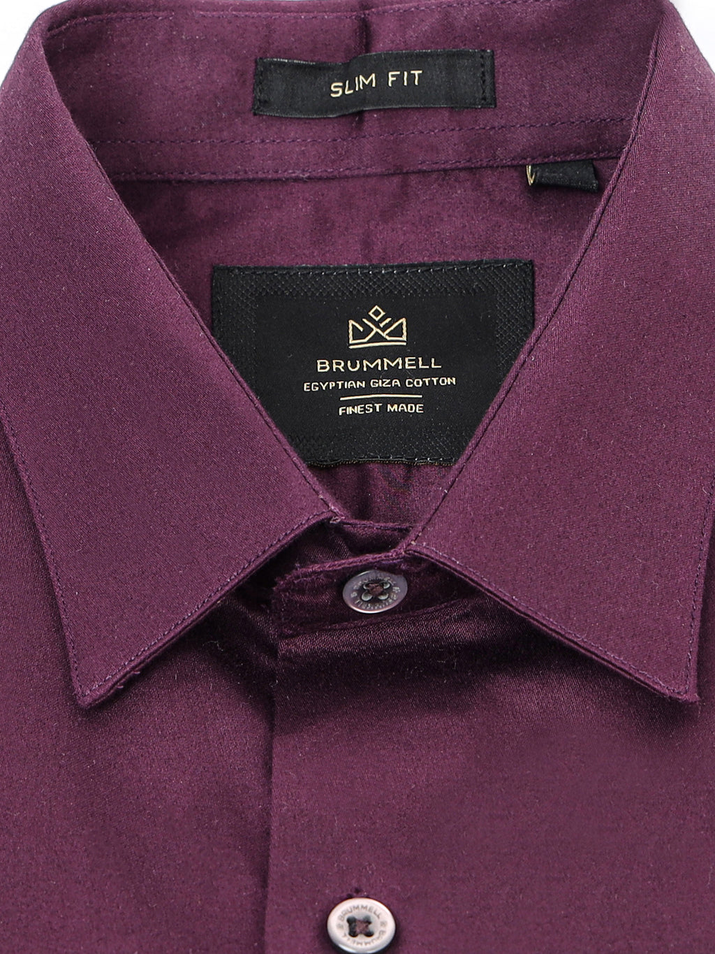 Mignight Wine Cotton Satin Stretch Solid Shirt