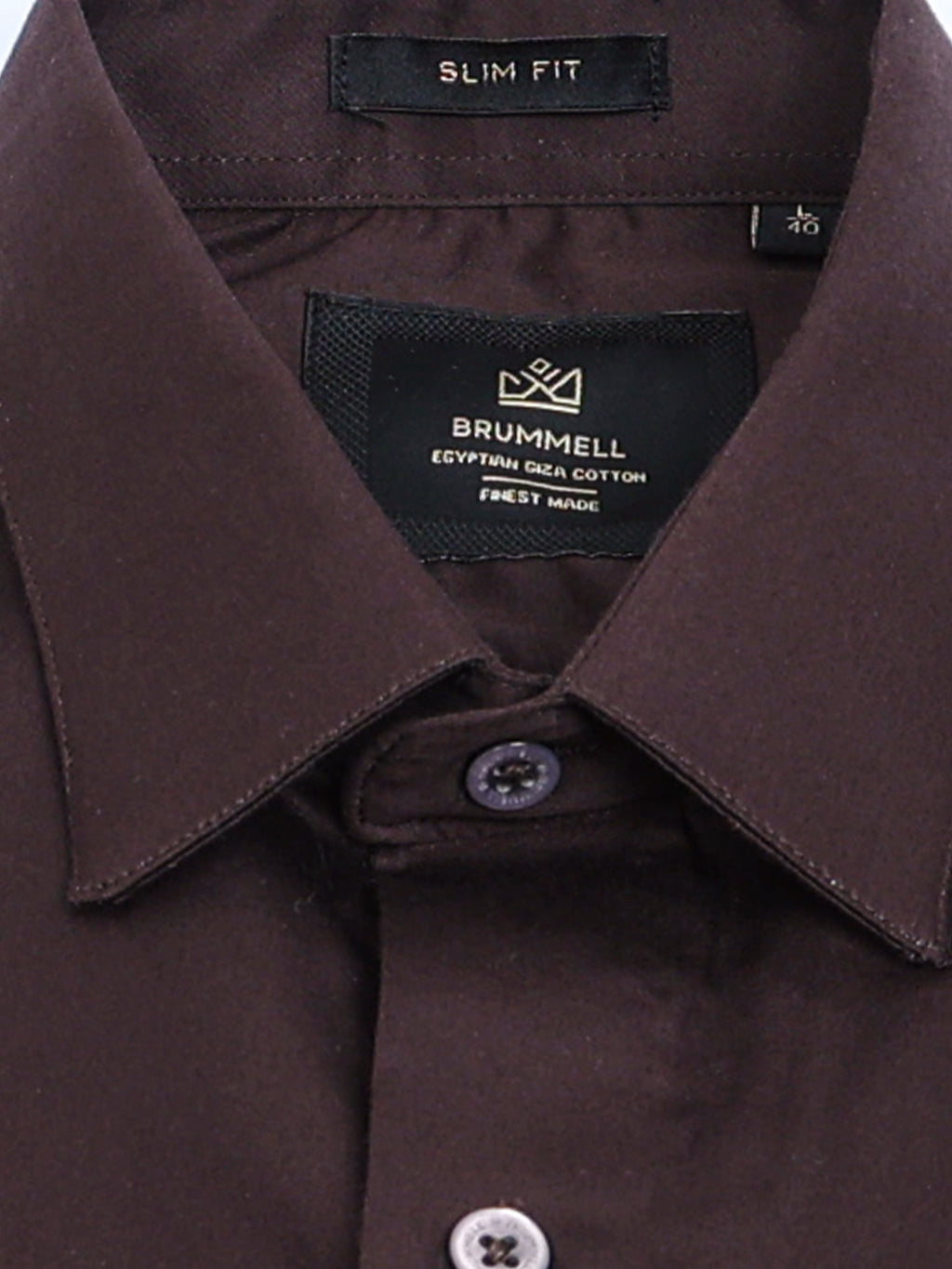Roasted Bean Cotton Satin Stretch Solid Shirt