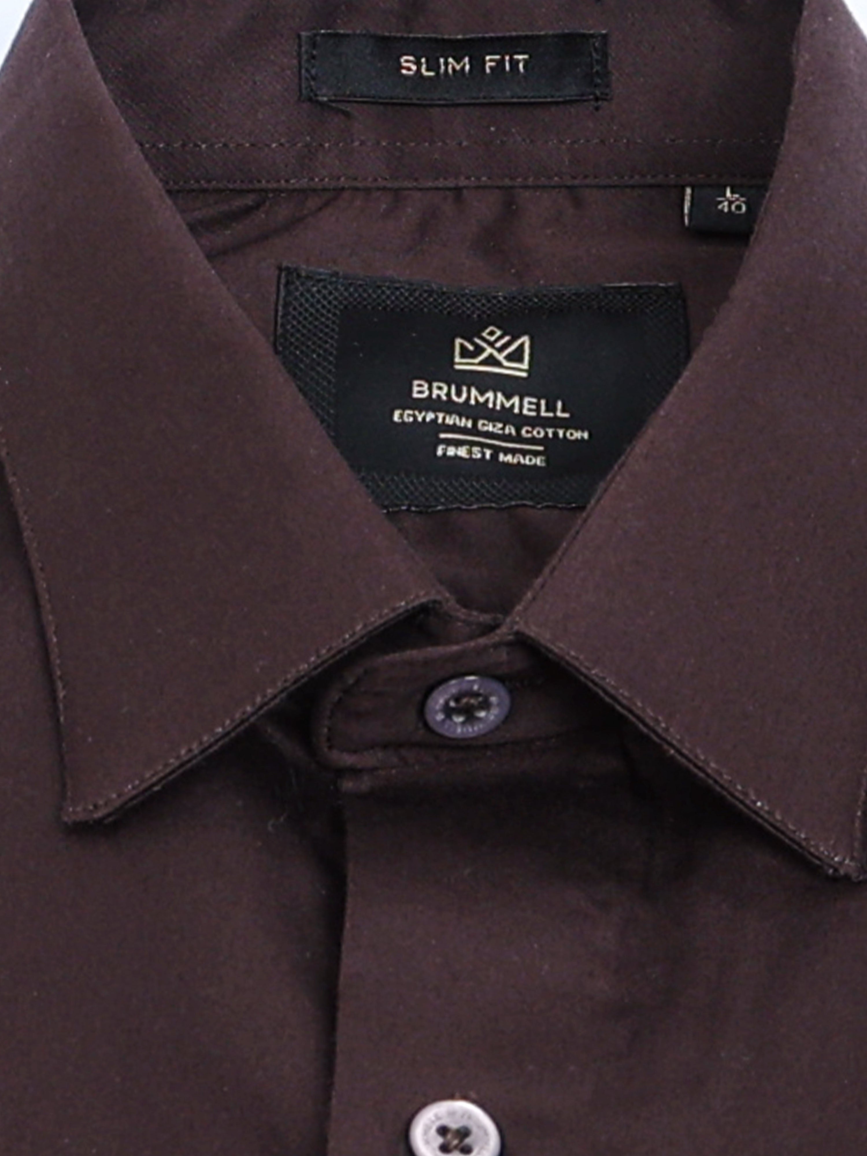 Roasted Bean Cotton Satin Stretch Solid Shirt