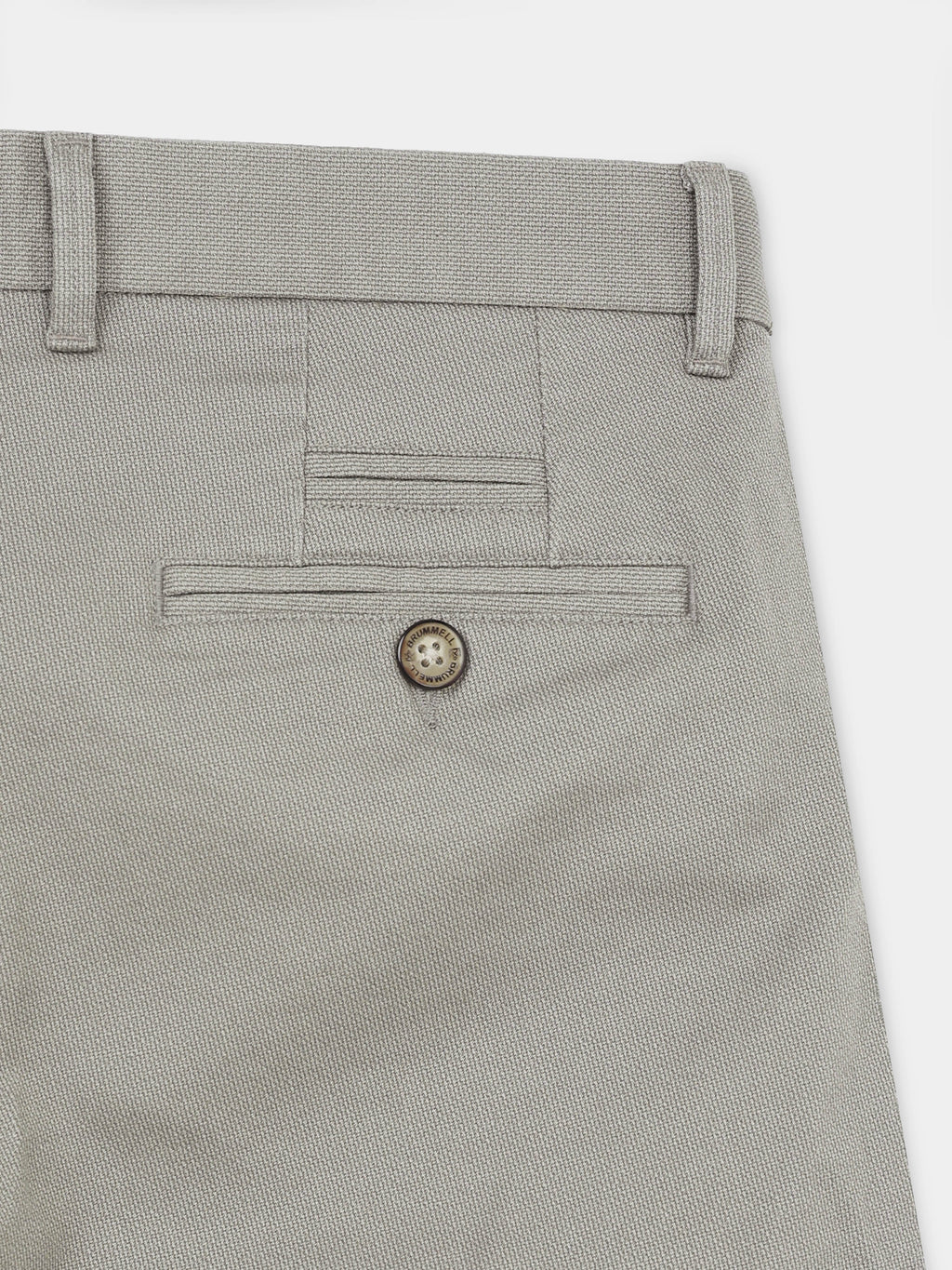 TAUPE DOBBIES COTTON LYCRA BLEND TROUSER