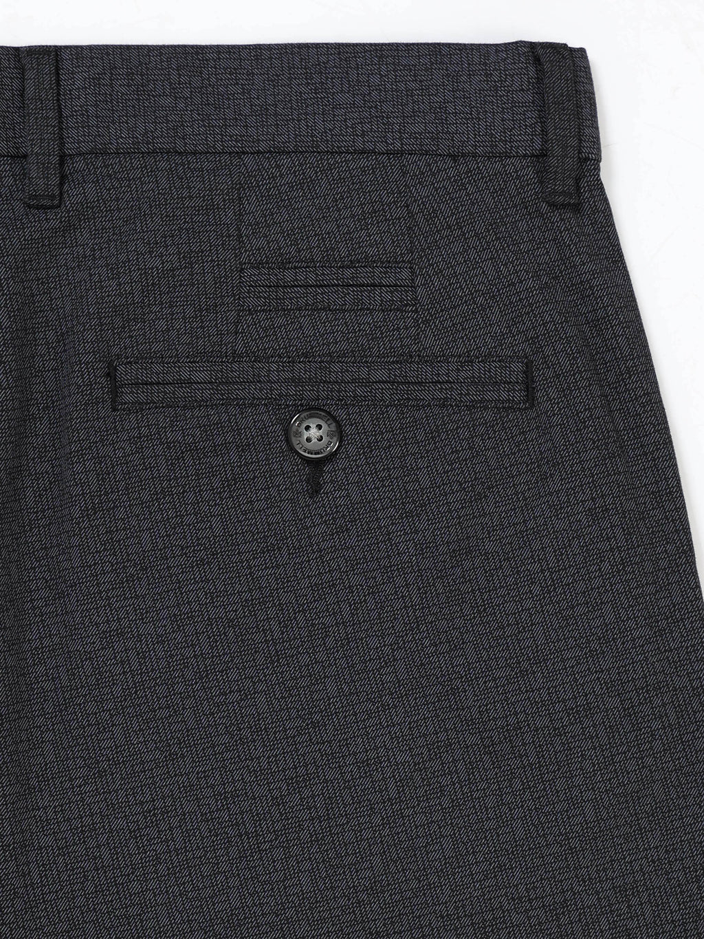 BLACK DOBBIES COTTON LYCRA BLEND TROUSER