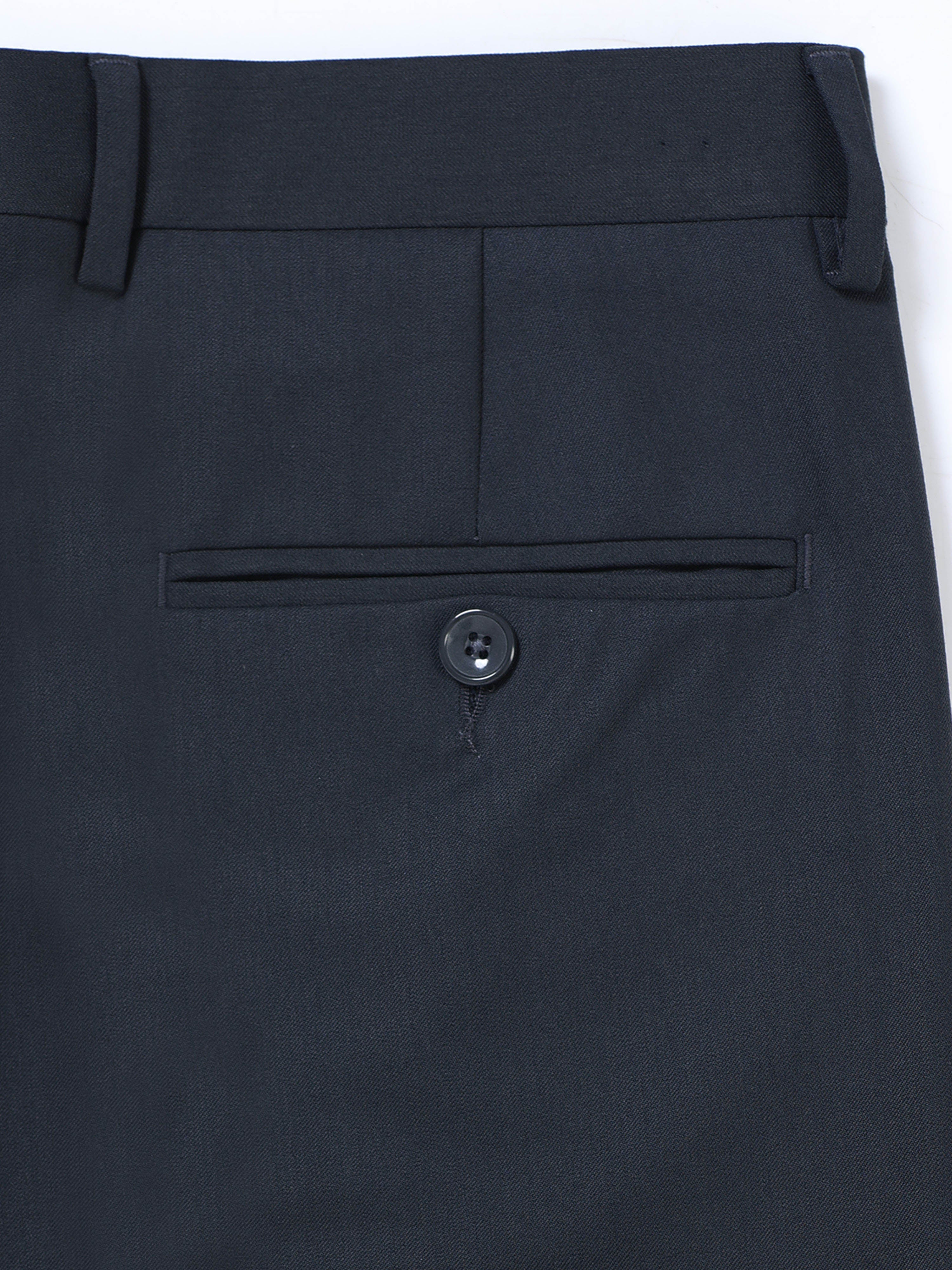 BLUE 4 WAY STRETCH VISCOSE BLEND FORMAL PANT