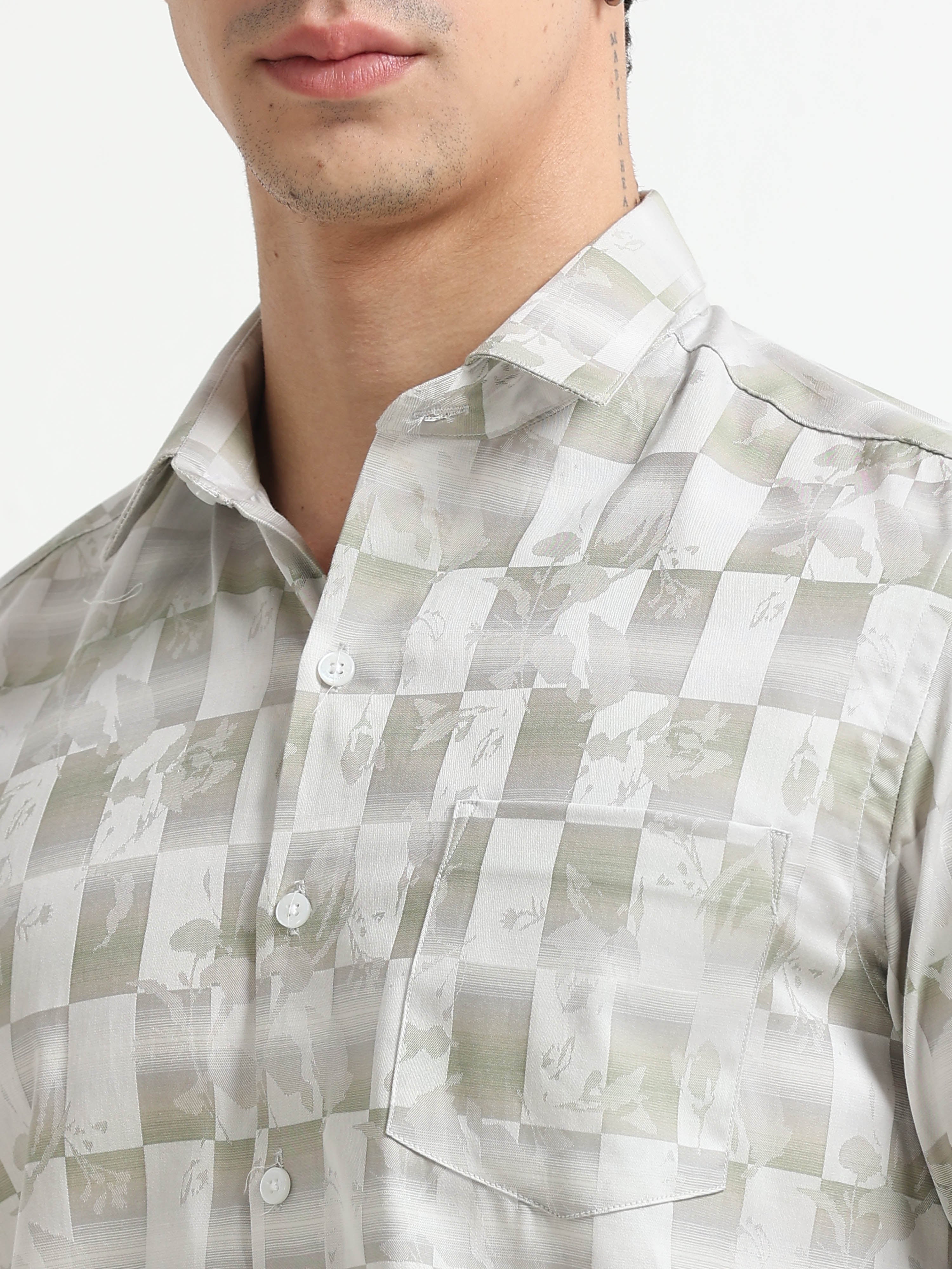 Shadow Flora Checkerboard Jacquard Shirt