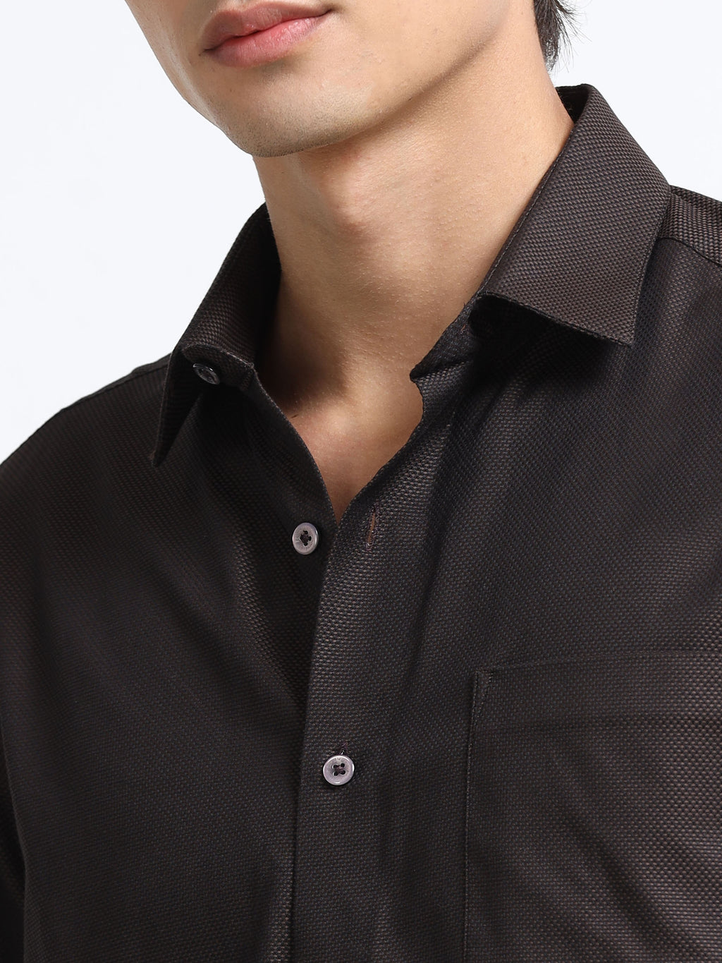 Espresso Prism Jacquard Textured Shirt