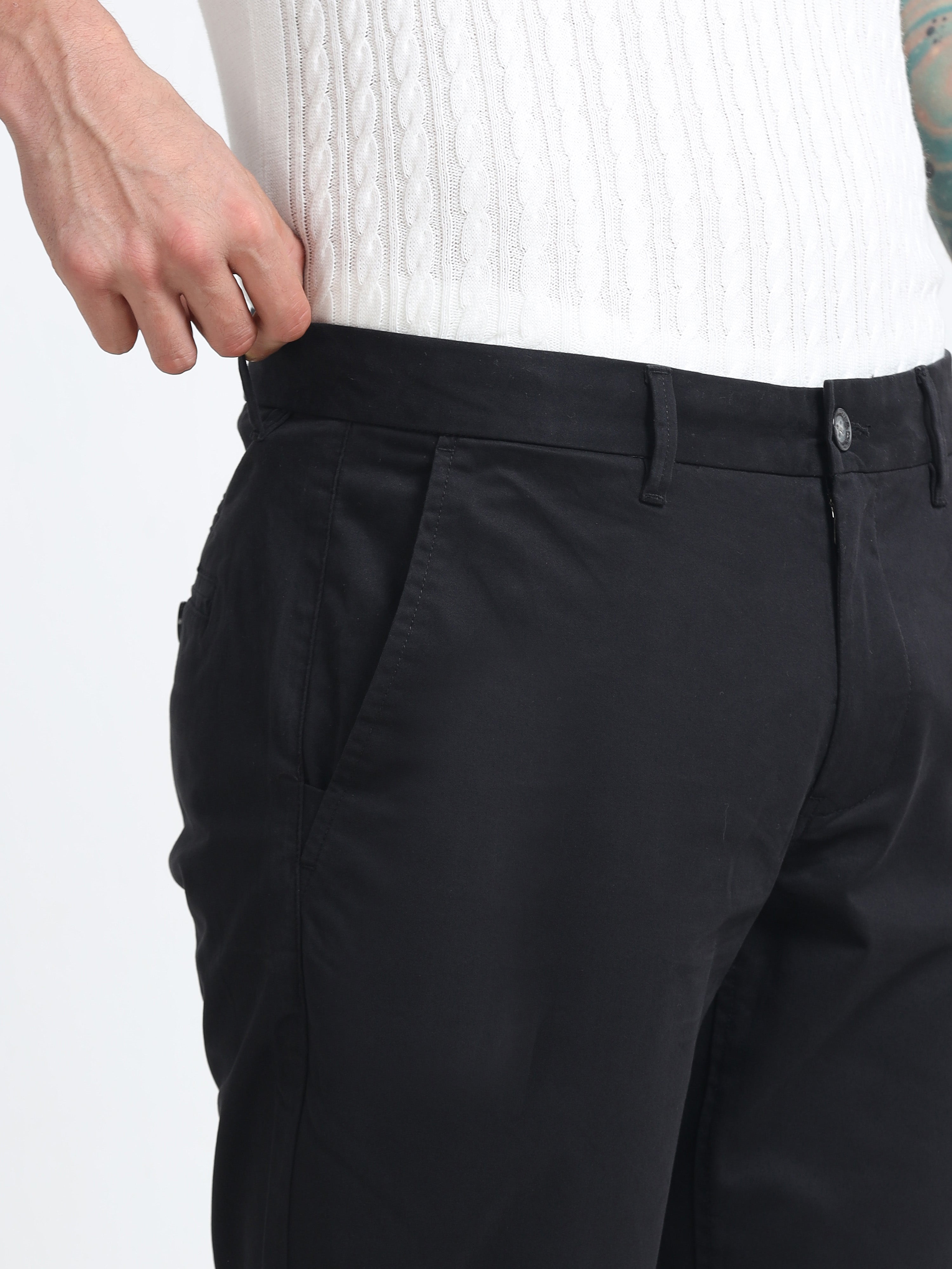 DEEP NAVY BLUE CONVERSE COTTON LYCRA STRECTH TROUSERS