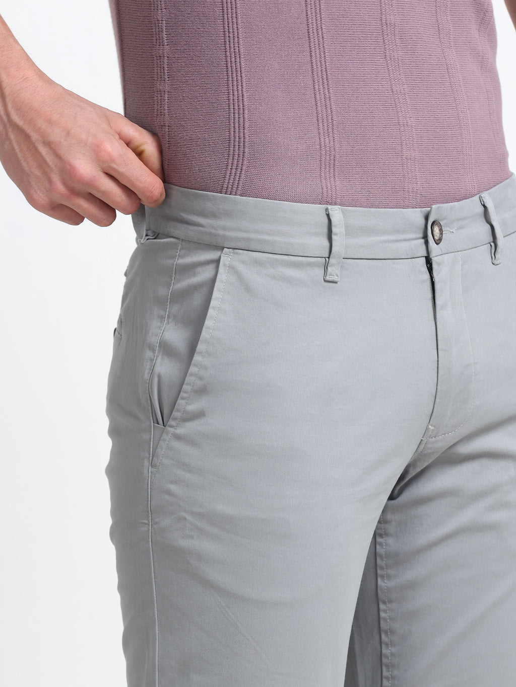 GREY GAP TWILL STRETCH TROUSERS