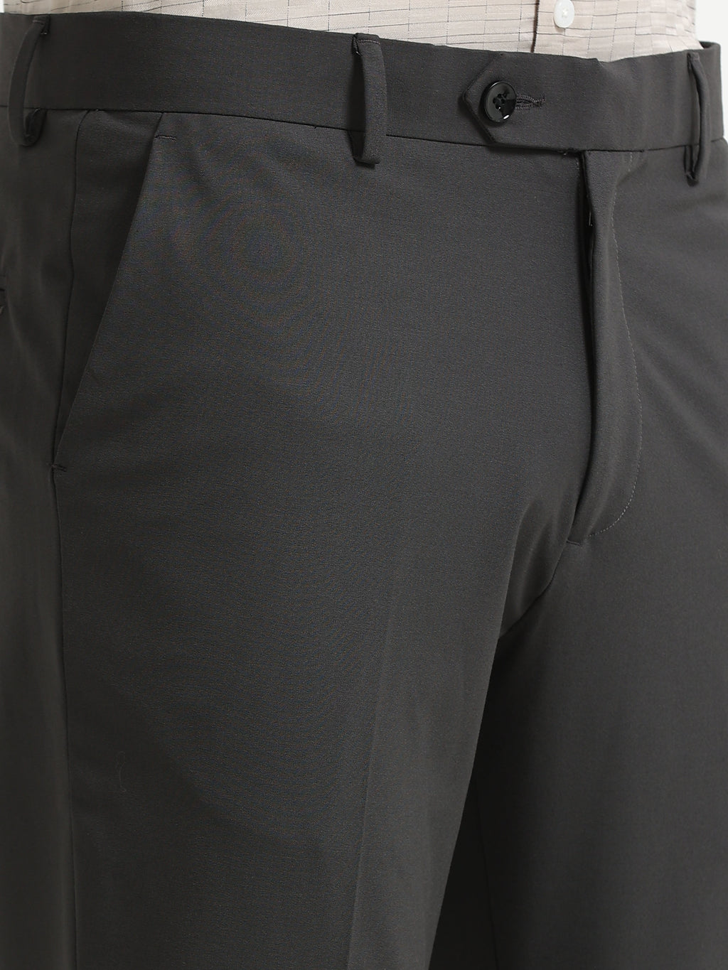 CHARCOAL 4 WAY STRETCH VISCOSE BLEND FORMAL PANT