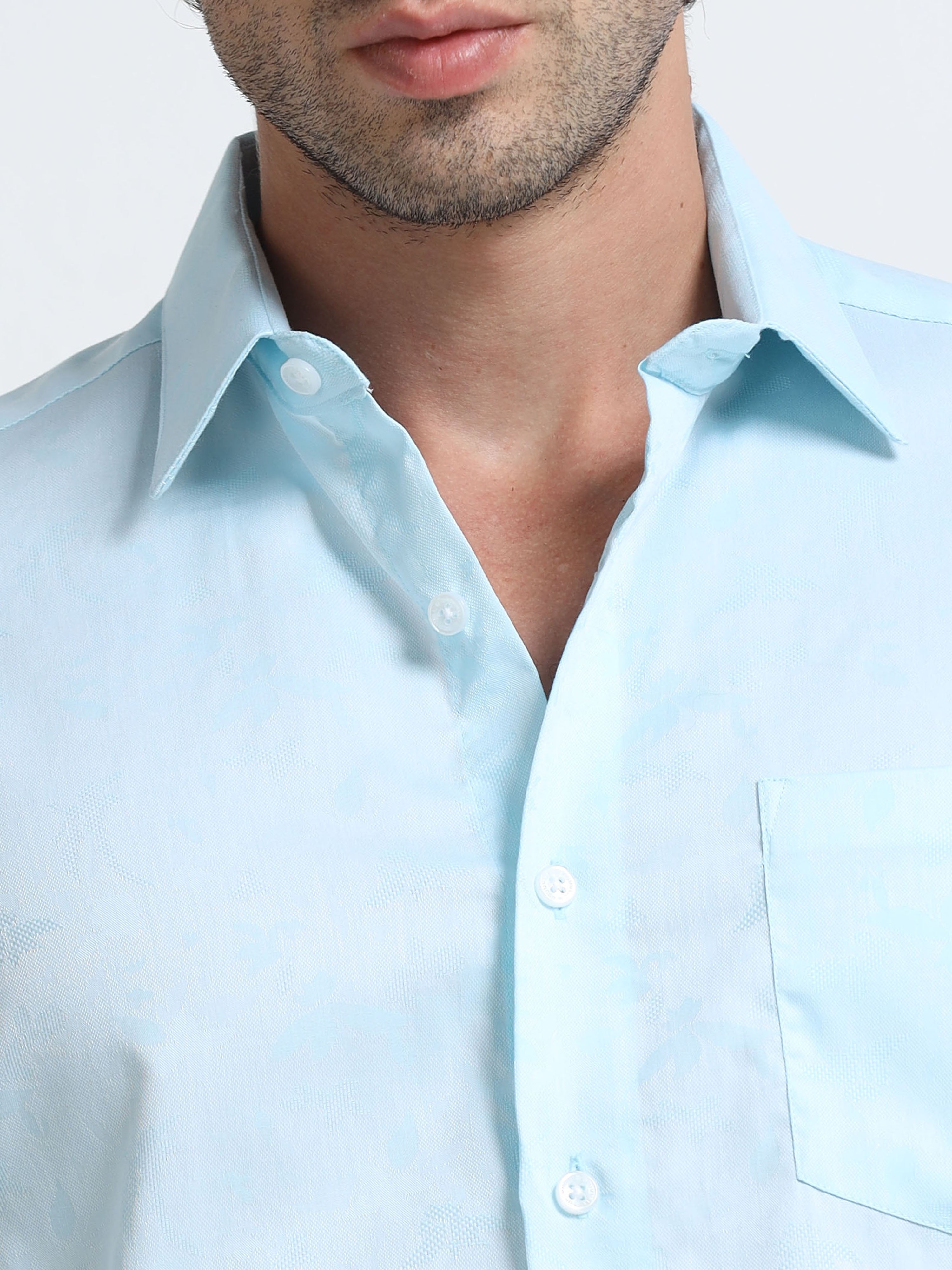 Arctic Blue Jacquard Shirt