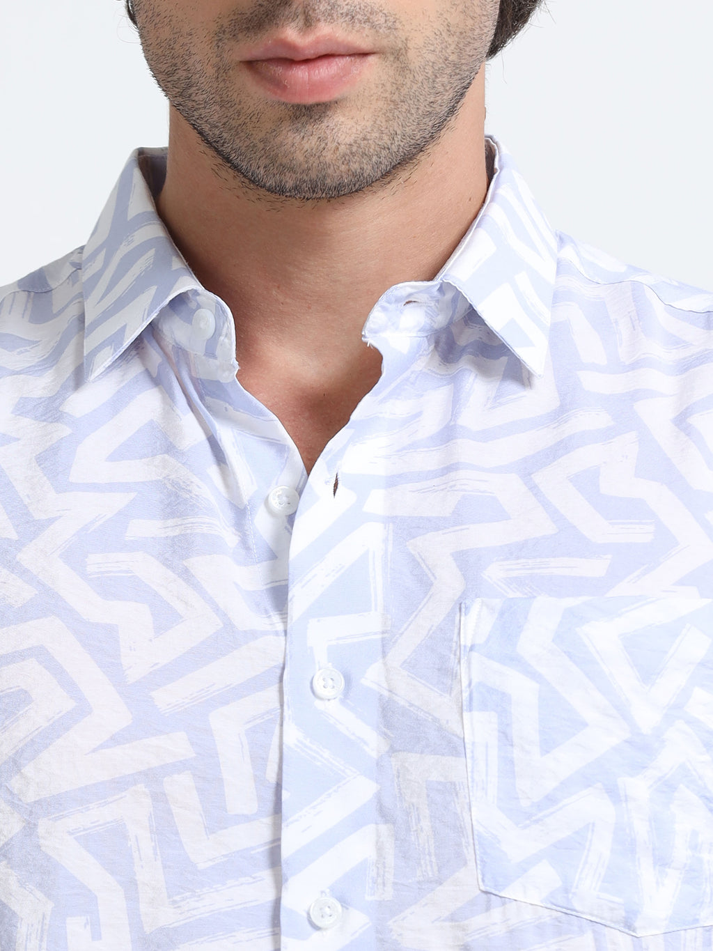 Lavender Mist Abstract Meridian Printed Shirt