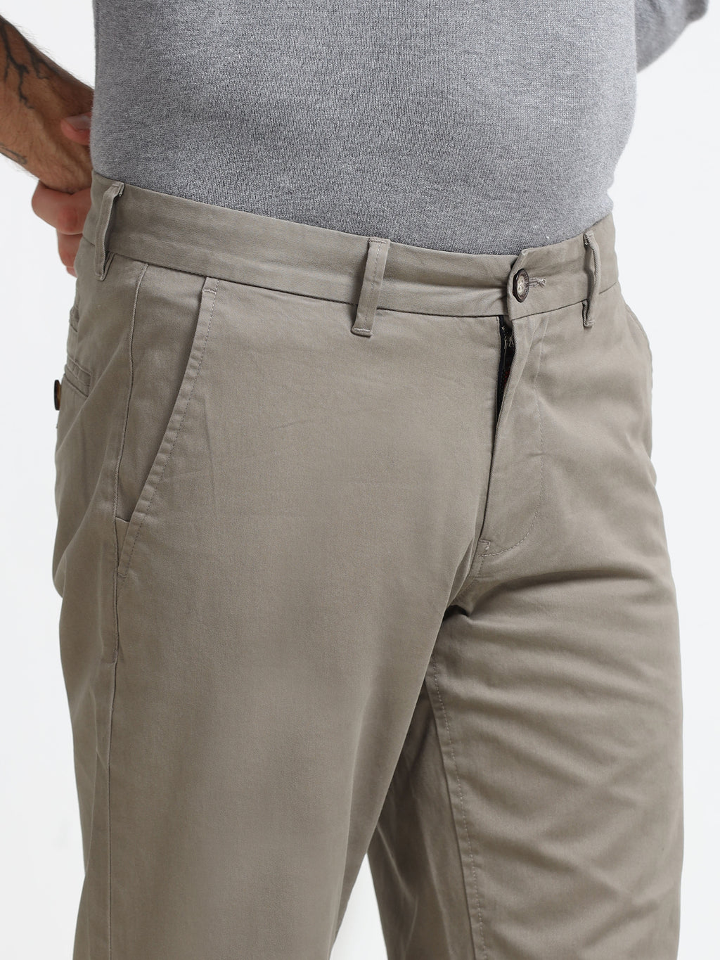LIGHT KHAKI GAP TWILL STRETCH TROUSERS