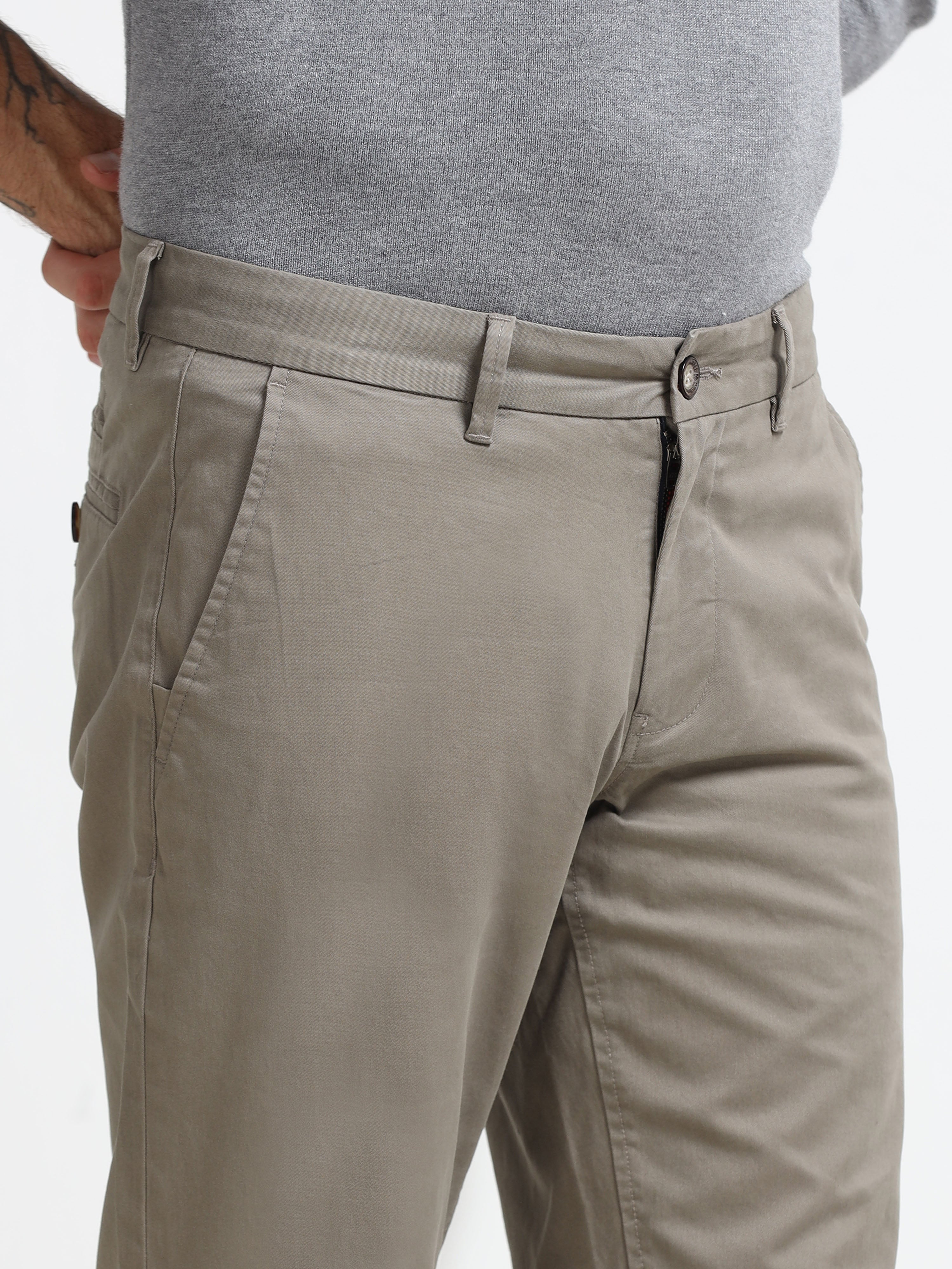 LIGHT KHAKI GAP TWILL STRETCH TROUSERS
