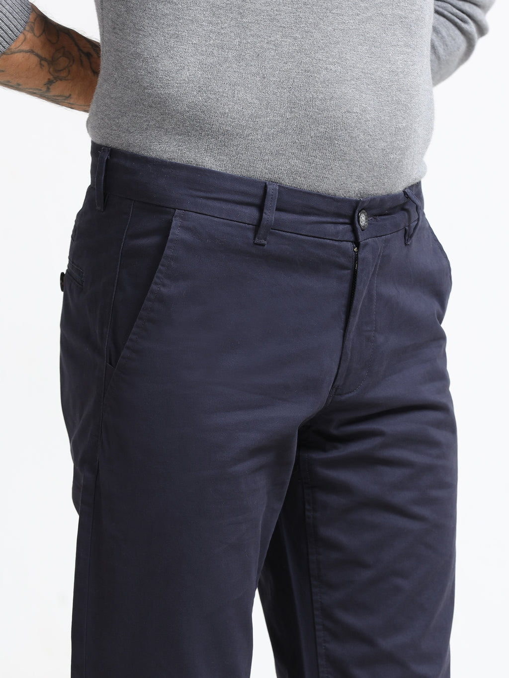 DARK BLUE CONVERSE COTTON LYCRA STRECTH TROUSERS