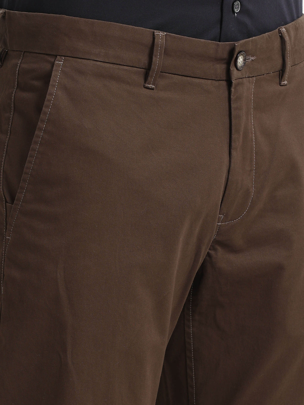 DARK BROWN CONVERSE COTTON LYCRA STRECTH TROUSERS