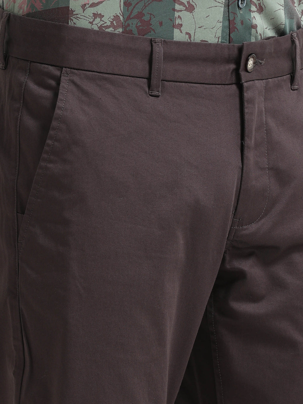 DARK BROWN GIZZA COTTON TROUSER