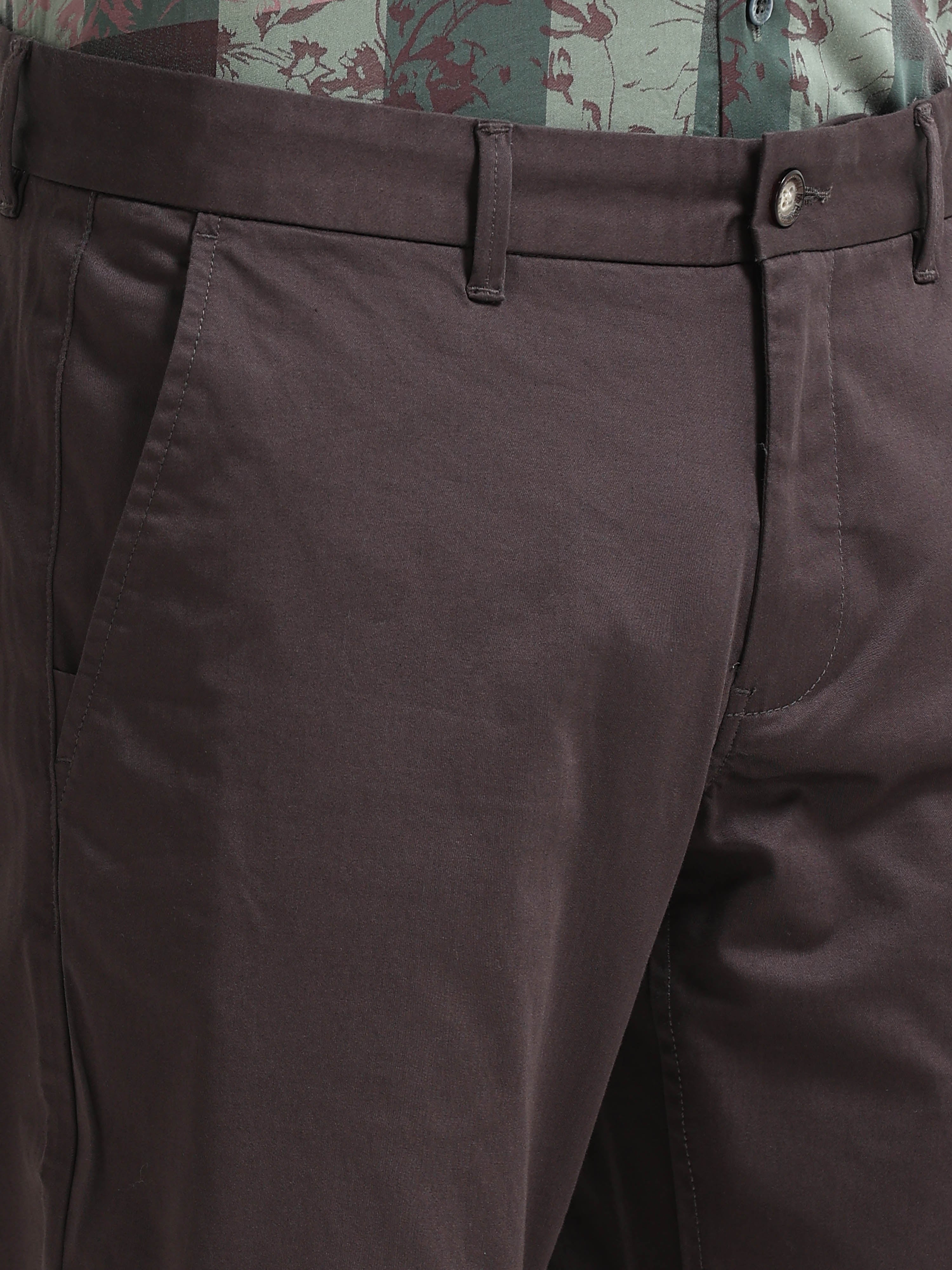 DARK BROWN GIZZA COTTON TROUSER
