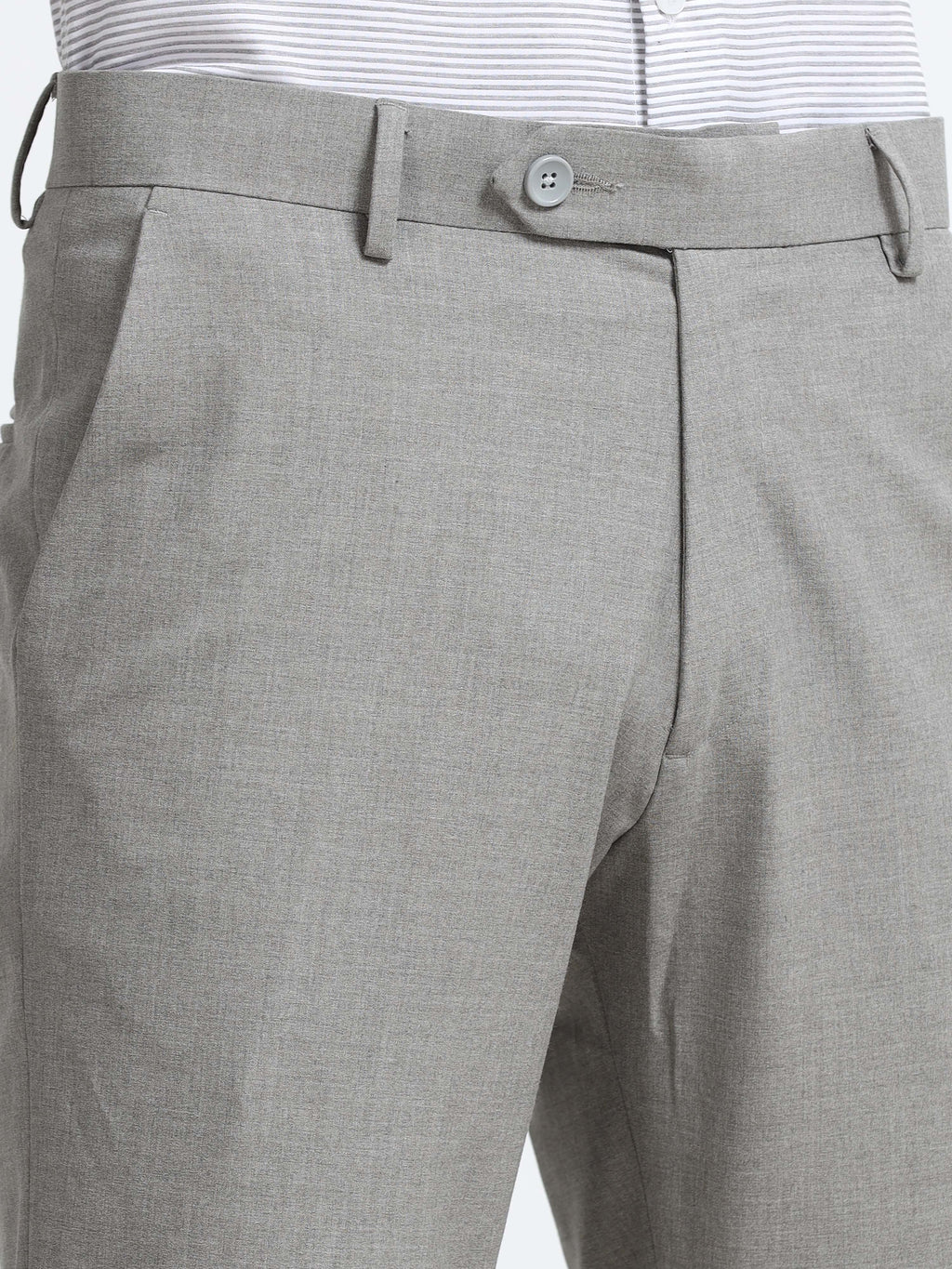 CEMENT GREY 4 WAY STRETCH VISCOSE BLEND FORMAL PANT