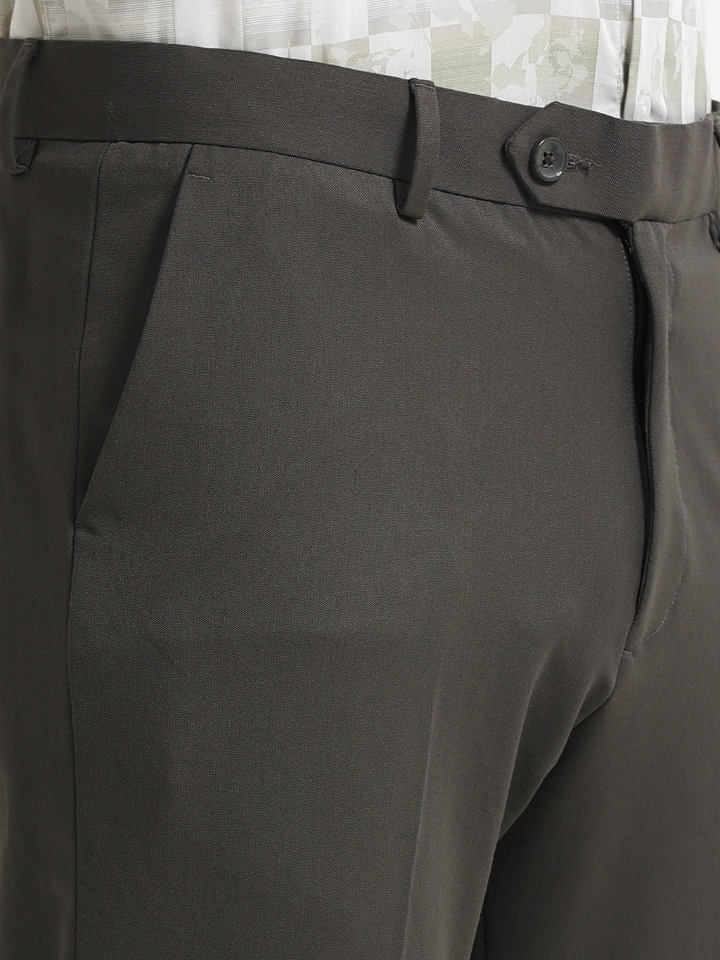 DARK GREY 4 WAY STRETCH VISCOSE BLEND FORMAL PANT