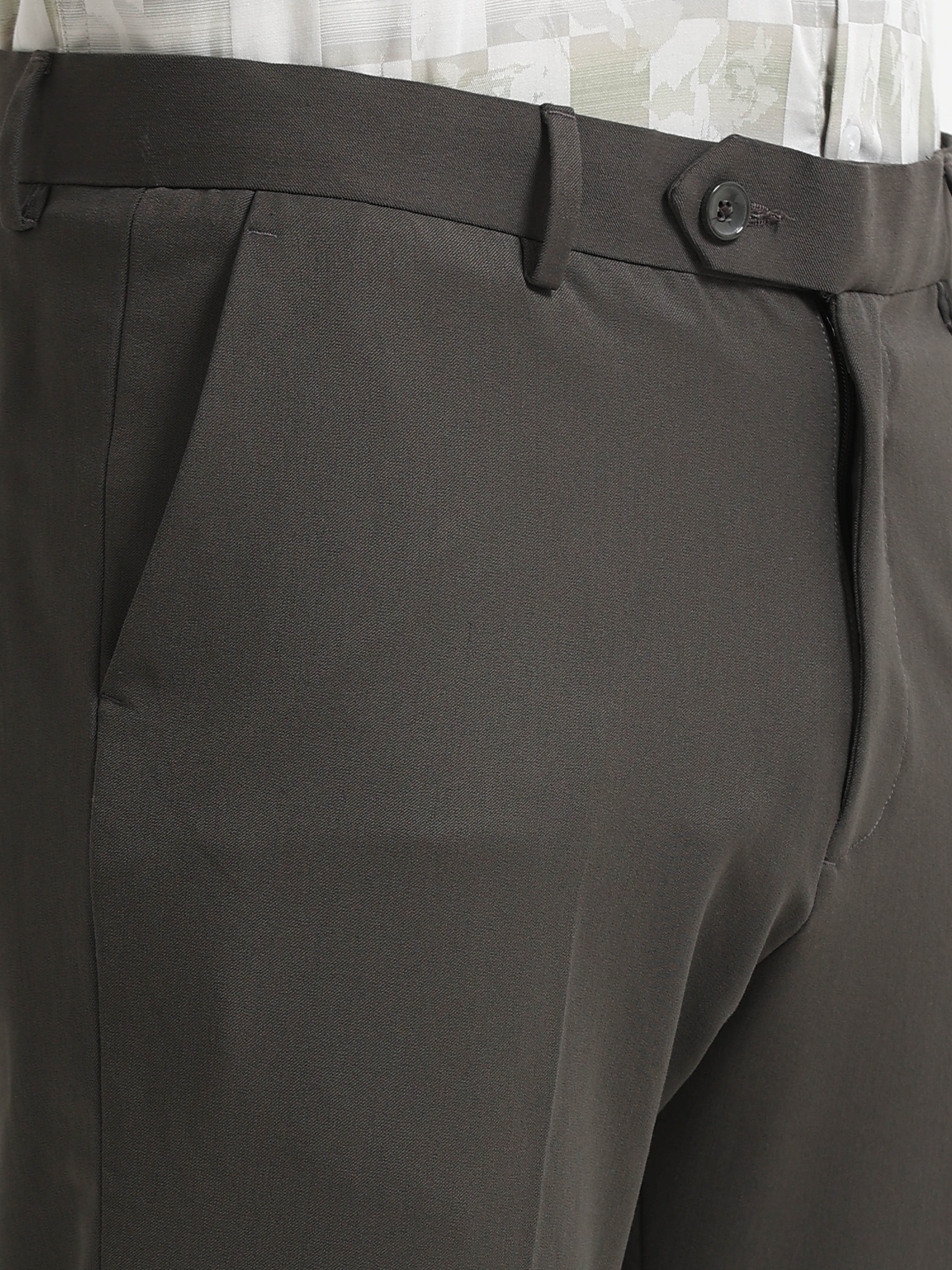 DARK GREY 4 WAY STRETCH VISCOSE BLEND FORMAL PANT