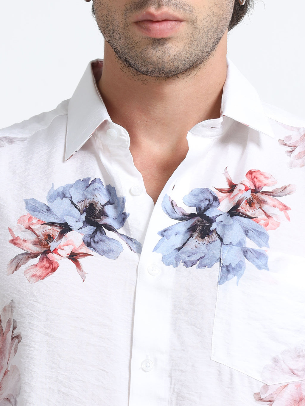 Ethereal Flora Cotton Crinkle Printed Shirt
