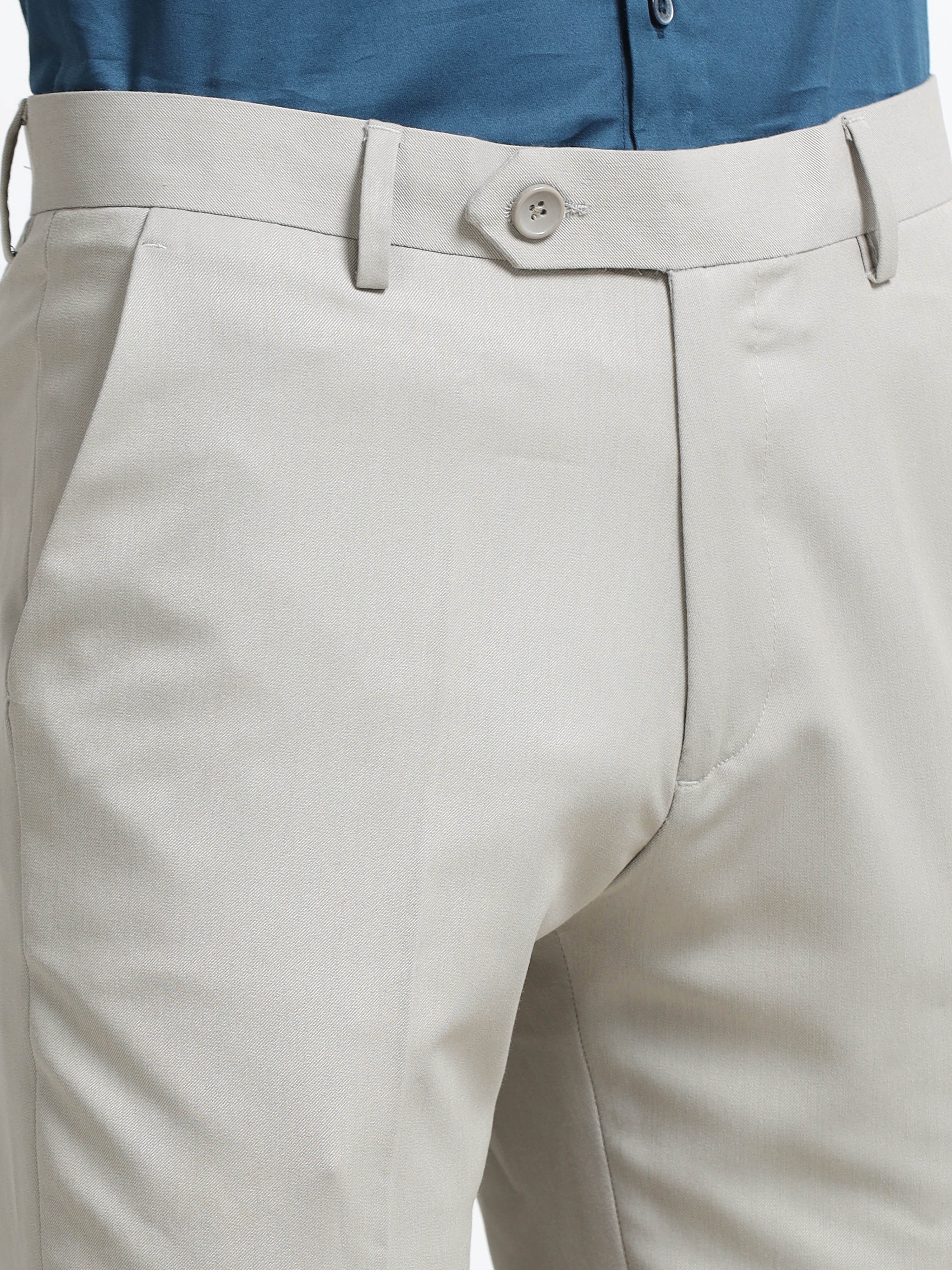 SMOKE GREY 4 WAY STRETCH VISCOSE BLEND FORMAL PANT