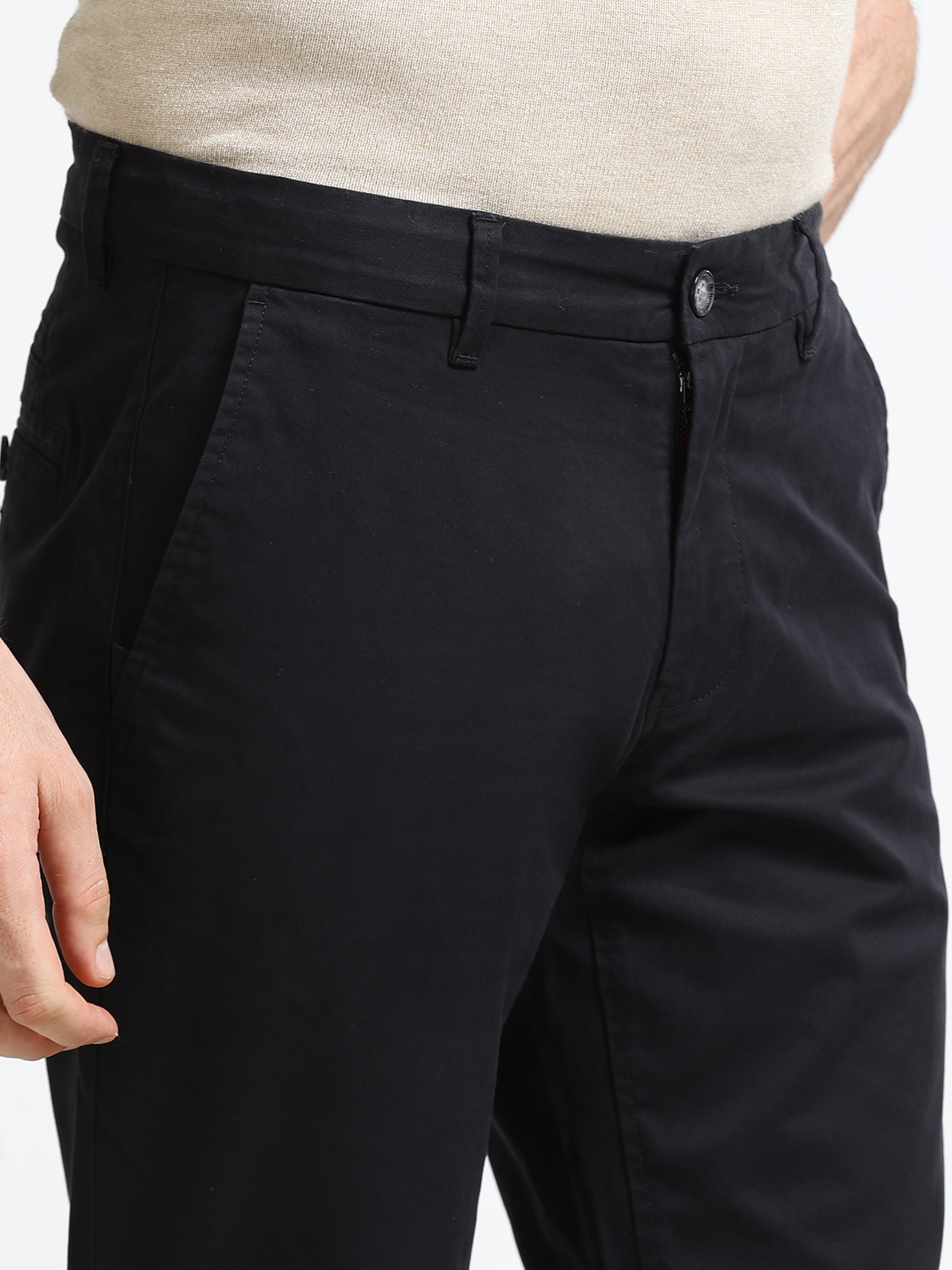 BLACK GAP TWILL STRETCH TROUSERS