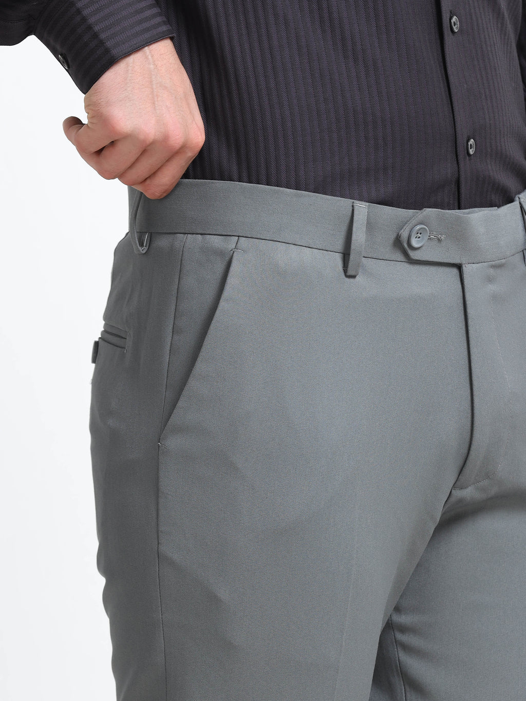 ELEPHANT GREY 4 WAY STRETCH VISCOSE BLEND FORMAL PANT