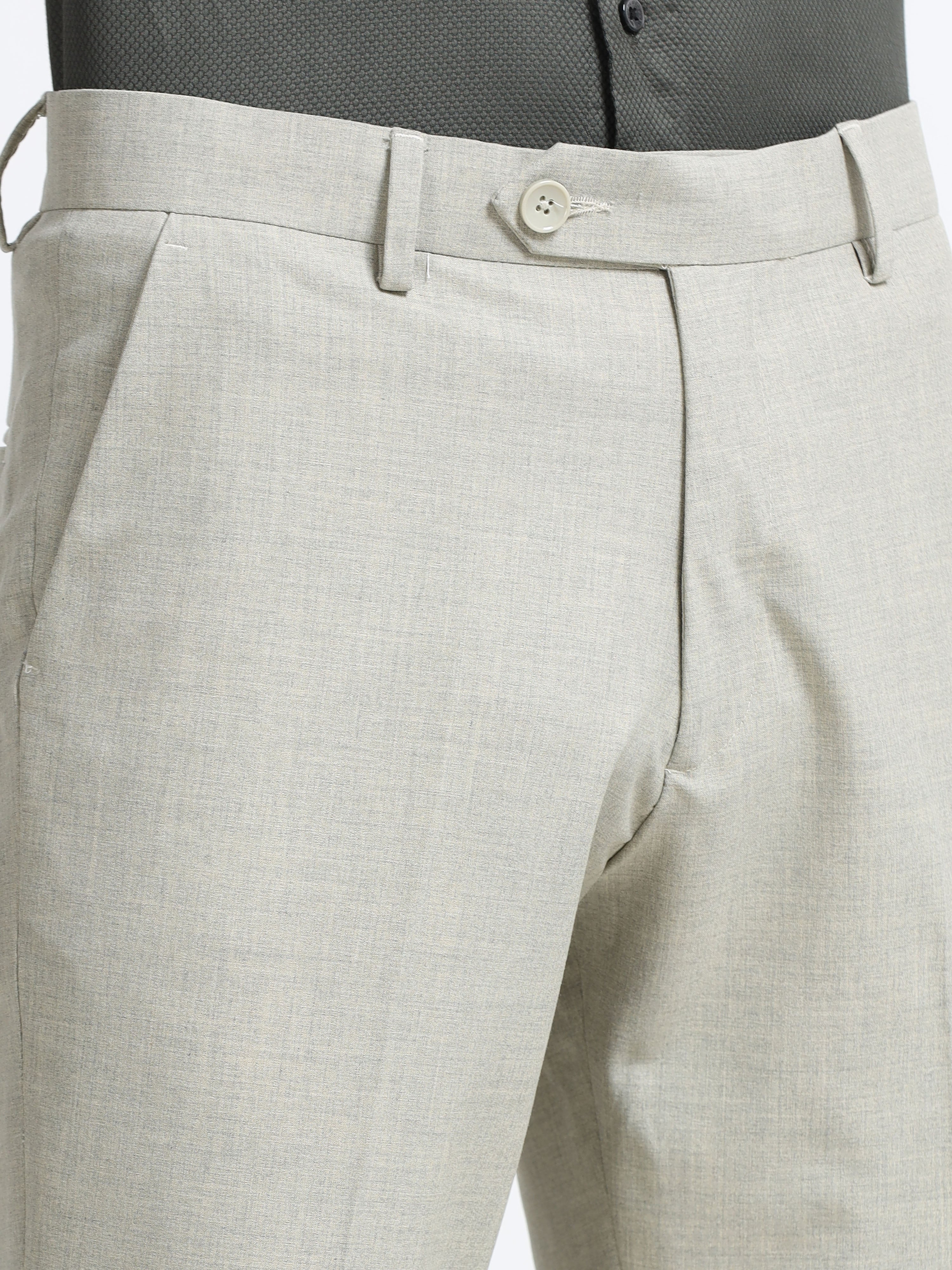 LIGHT GREY 4 WAY STRETCH VISCOSE BLEND FORMAL PANT
