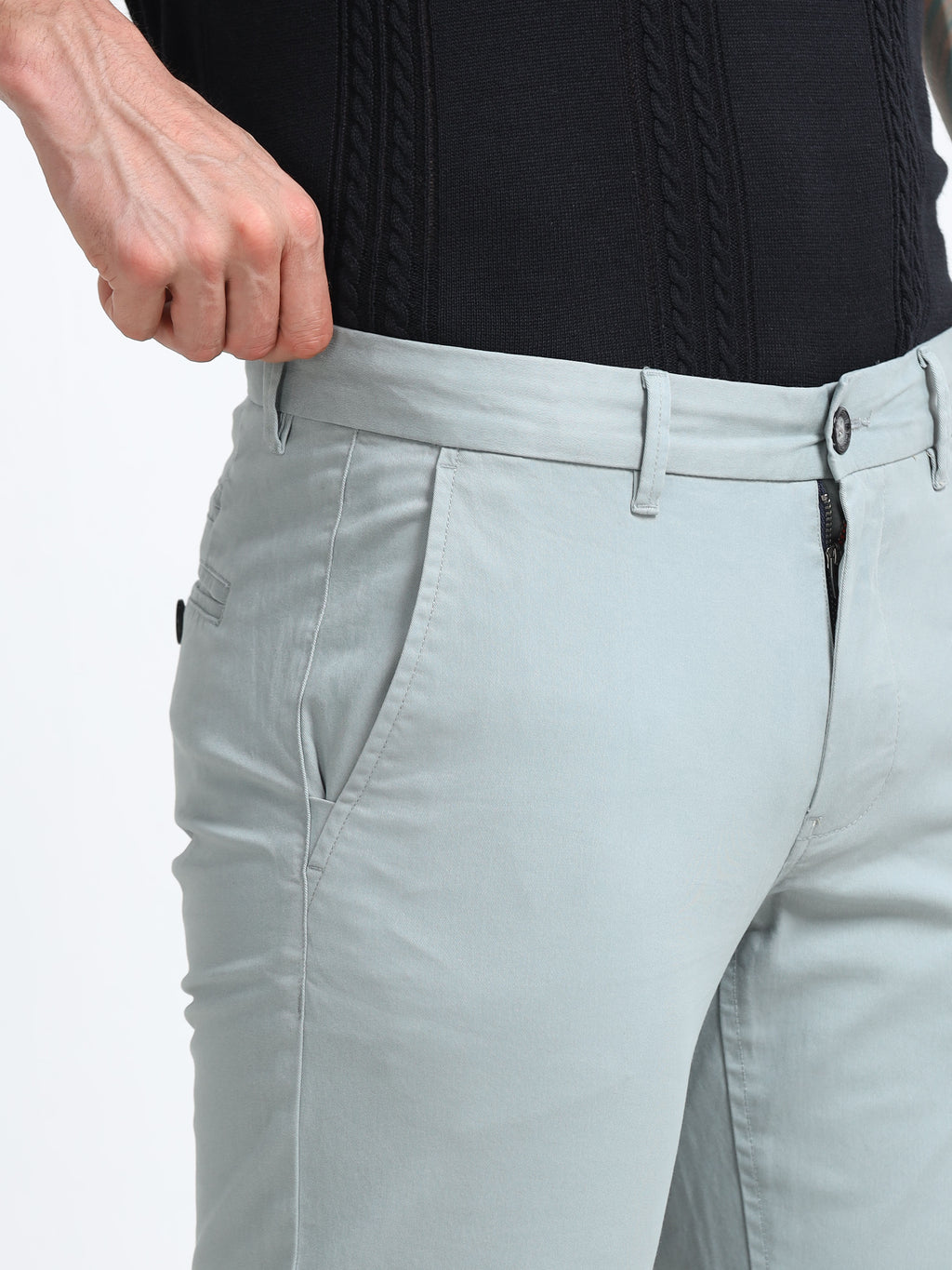 BLUISH GREY GAP TWILL STRETCH TROUSERS