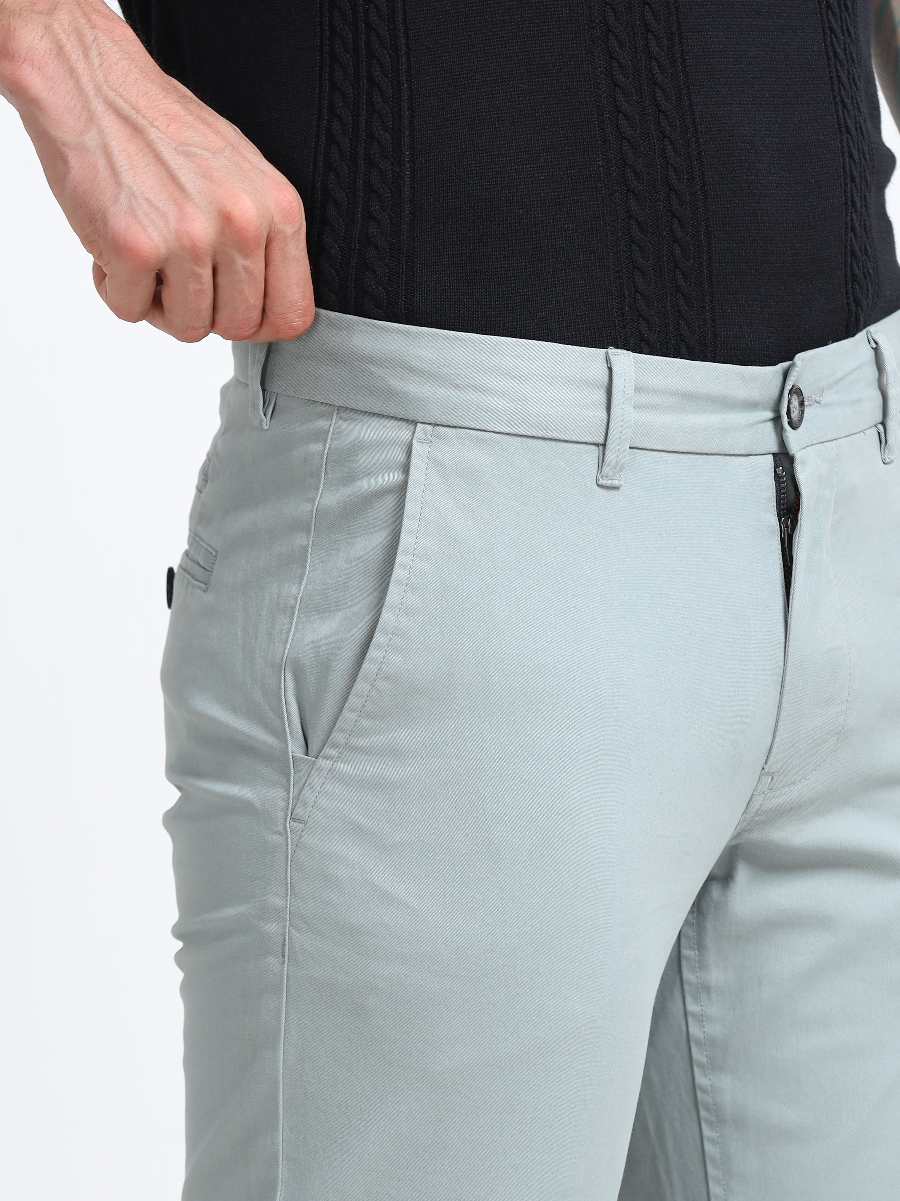 BLUISH GREY GAP TWILL STRETCH TROUSERS