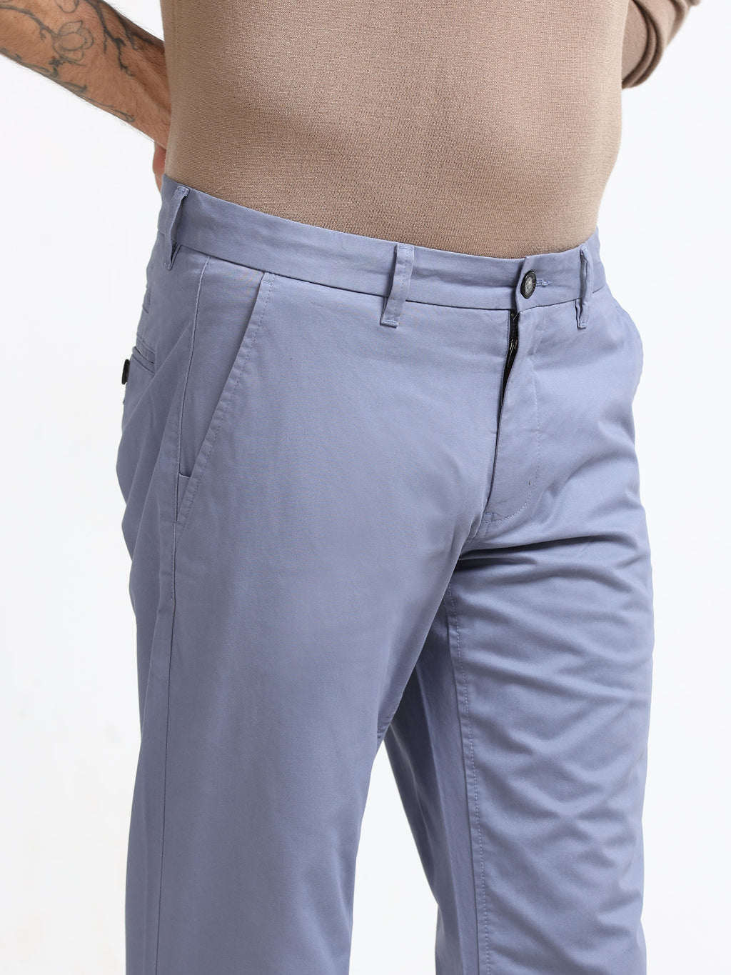 AIRFORCE BLUE CONVERSE COTTON LYCRA STRECTH TROUSERS