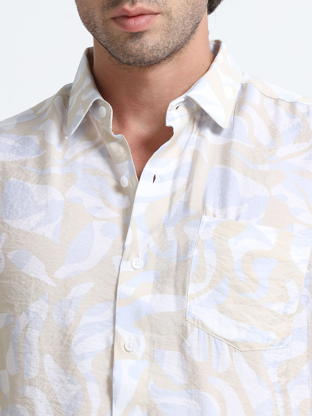 Sahara Mist Cotton Crush Printed Shirt