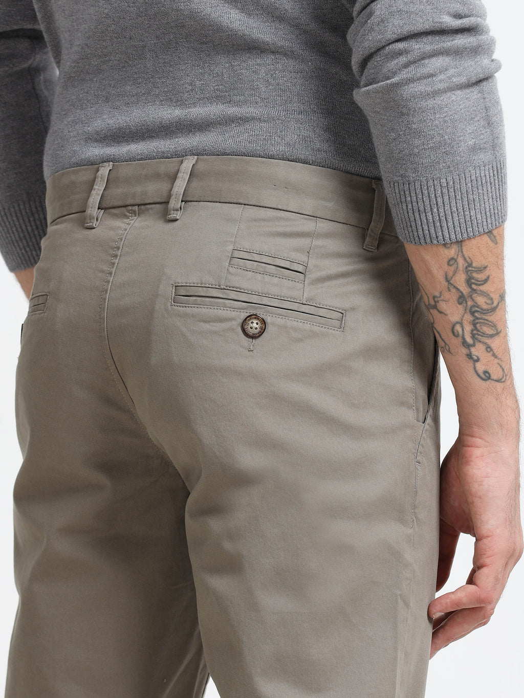 LIGHT KHAKI GAP TWILL STRETCH TROUSERS