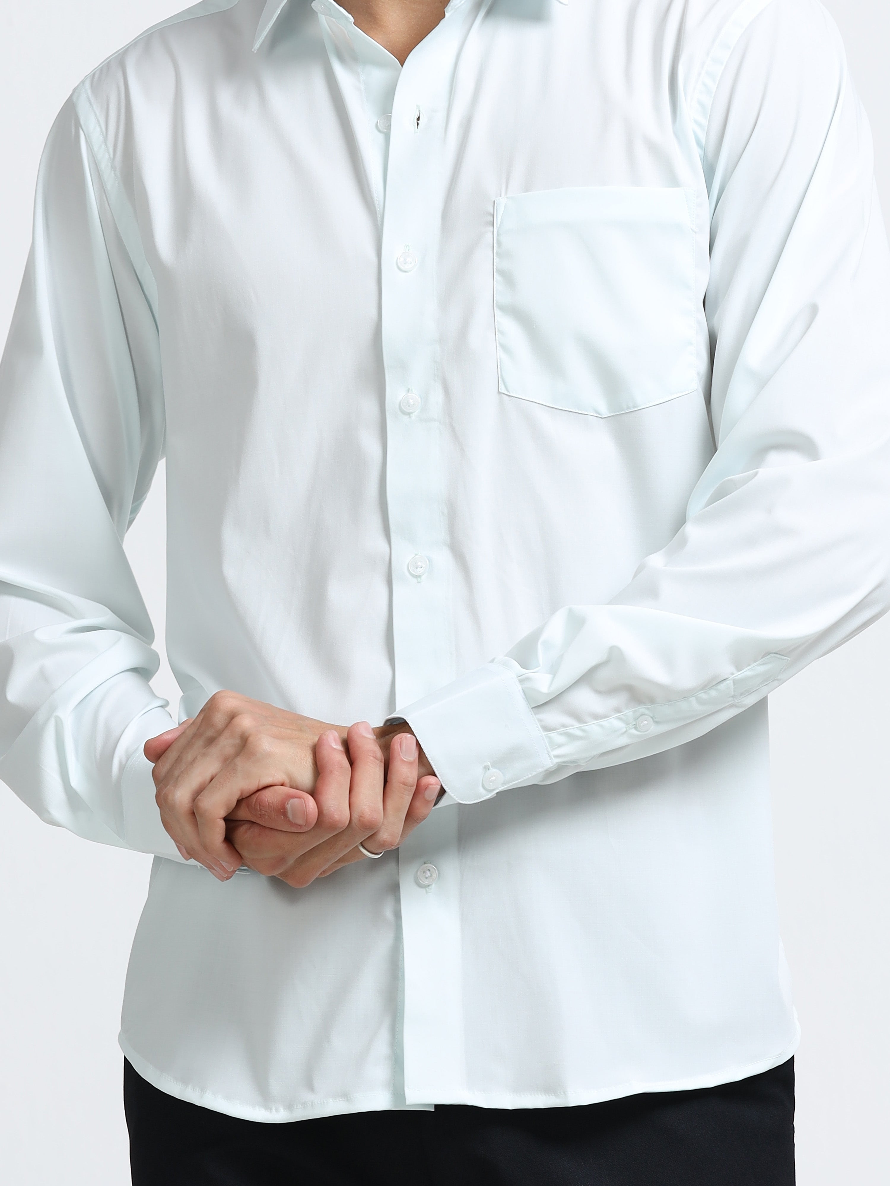 Glacier Peak Cotton Satin Stretch Solid Shirt