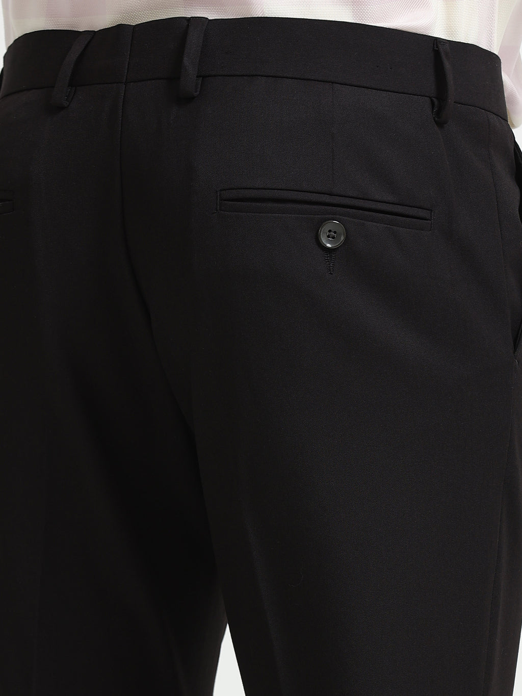 BLACK 4 WAY STRETCH VISCOSE BLEND FORMAL PANT