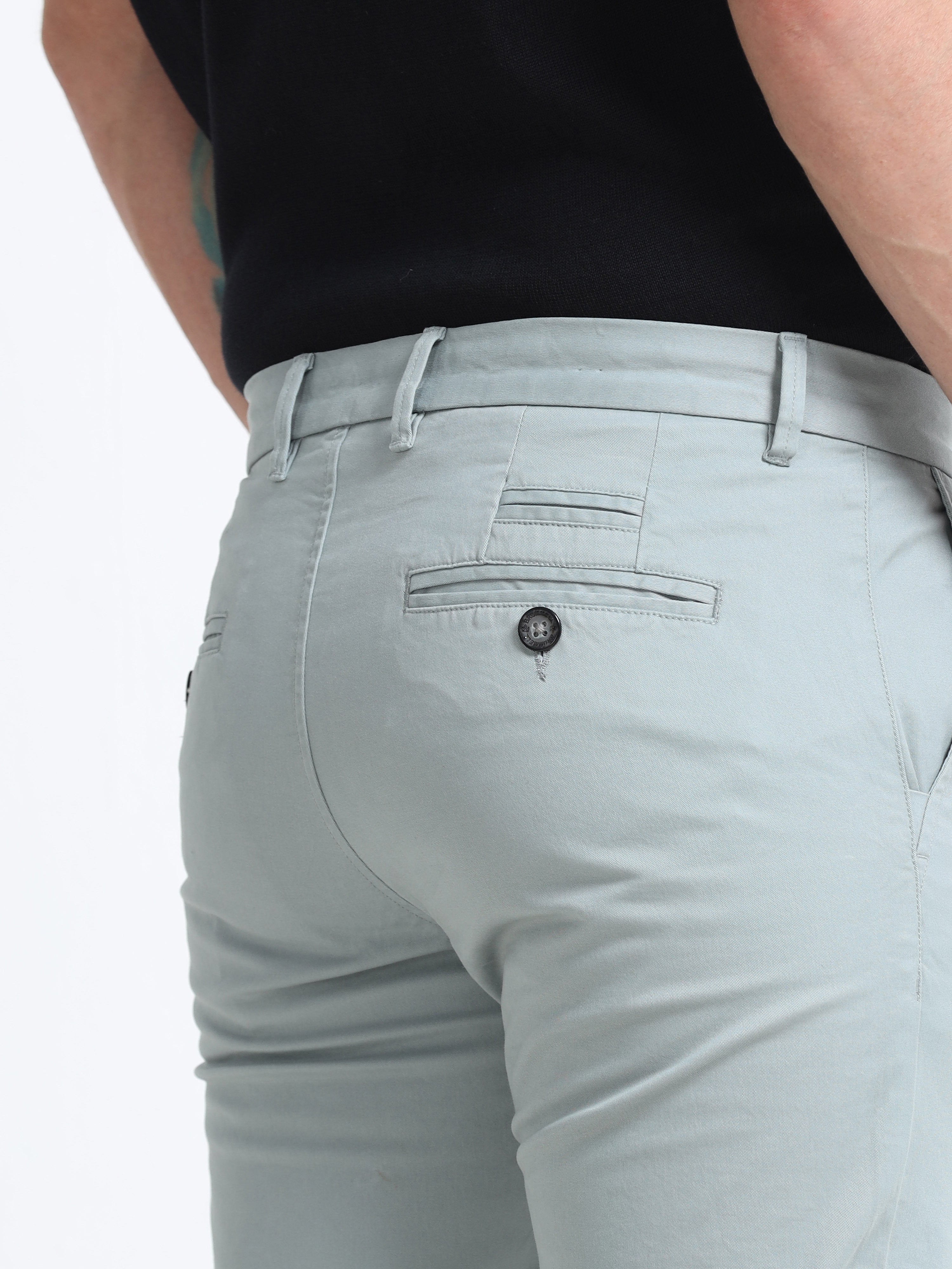 BLUISH GREY GAP TWILL STRETCH TROUSERS