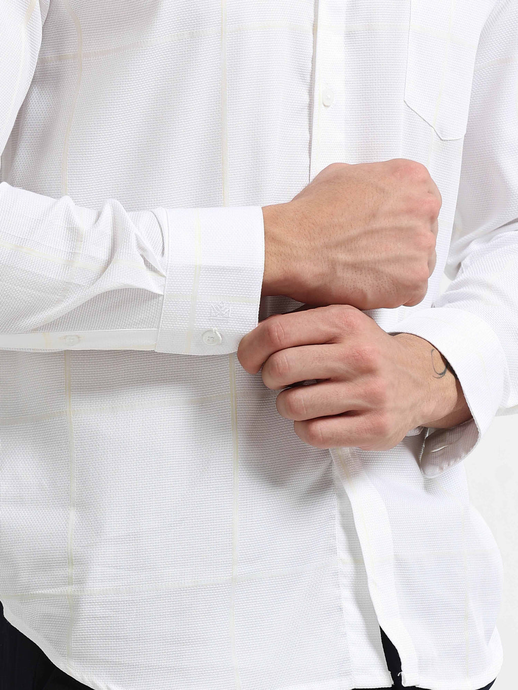Ivory Honeycomb Structured Shirt