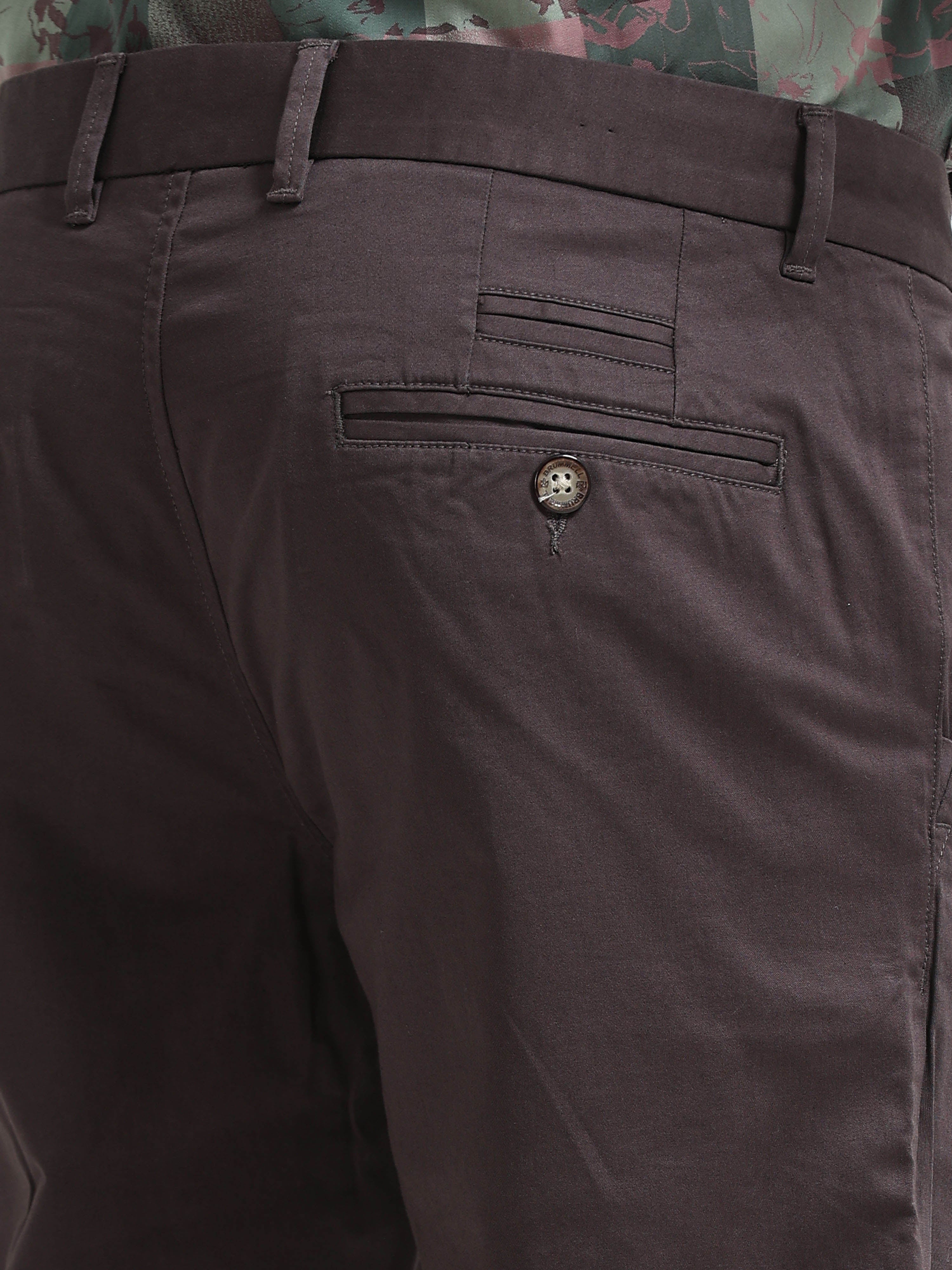 DARK BROWN GIZZA COTTON TROUSER