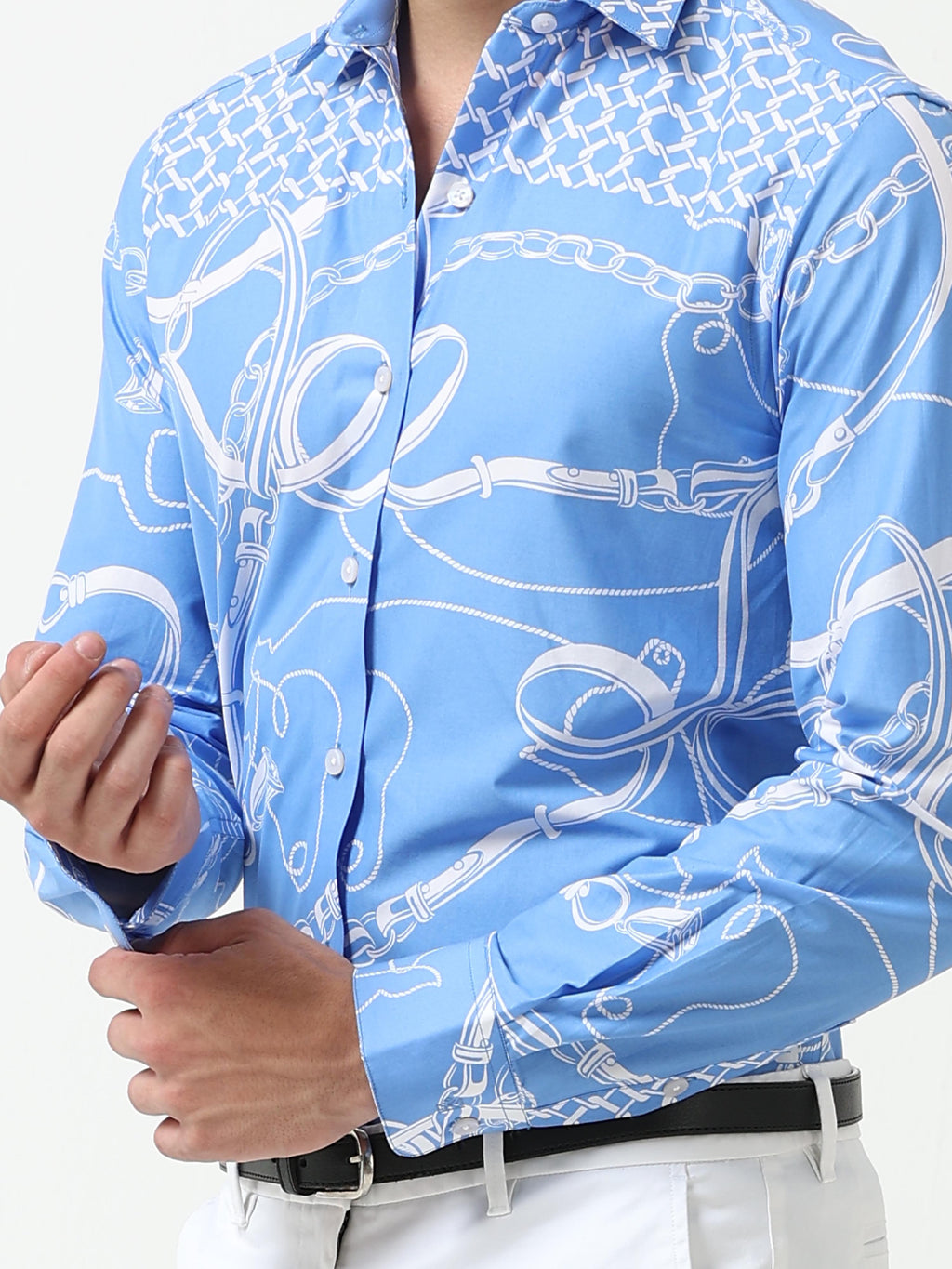 Cerulean Equestrian Link Printed Shirt