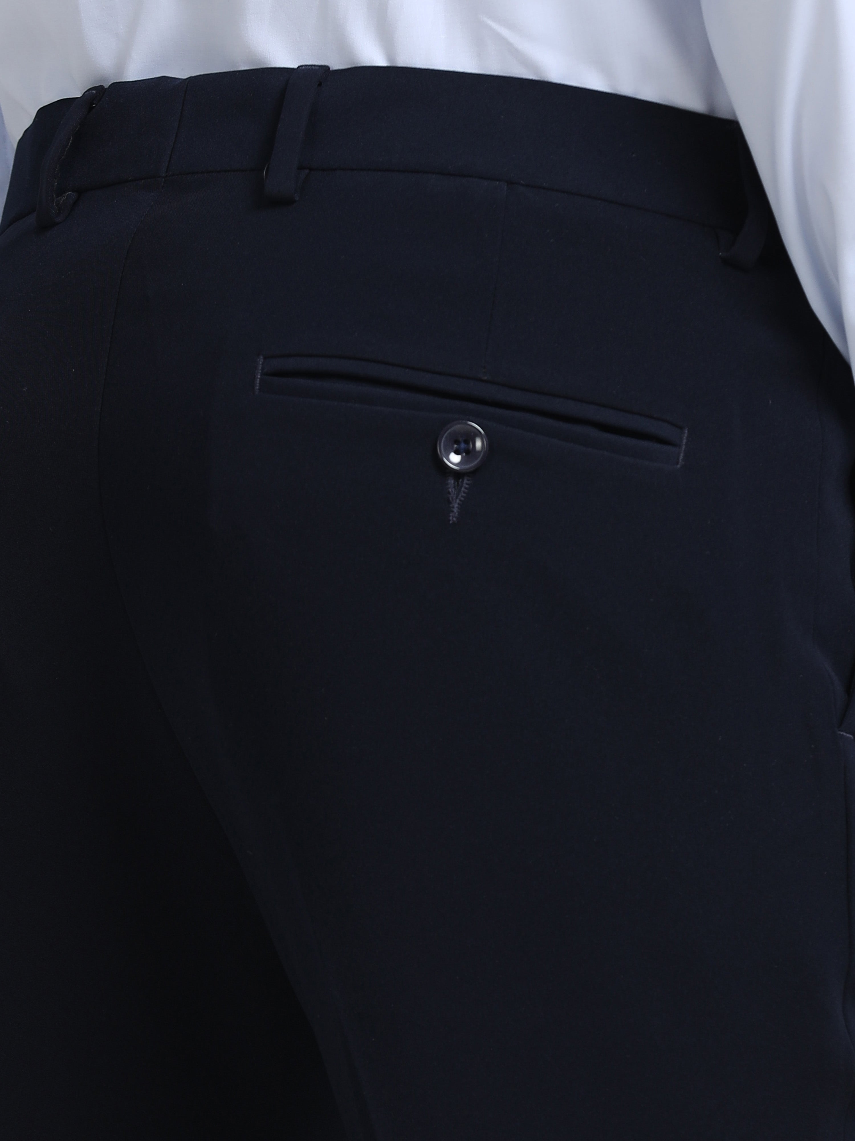 CARBON BLACK 4 WAY STRETCH VISCOSE BLEND FORMAL PANT