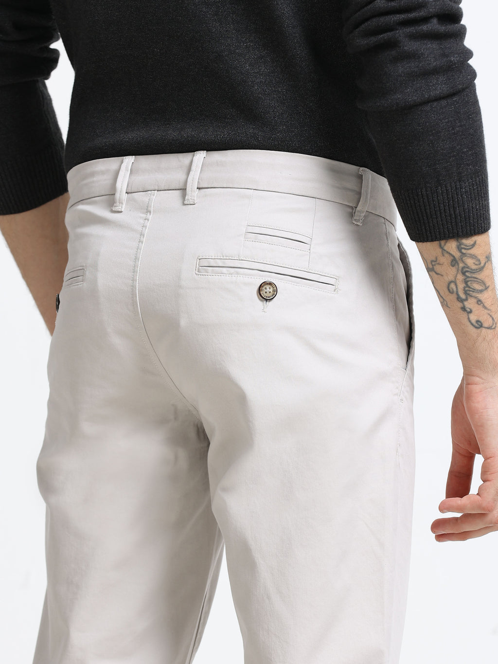 WHITE GAP TWILL STRETCH TROUSERS